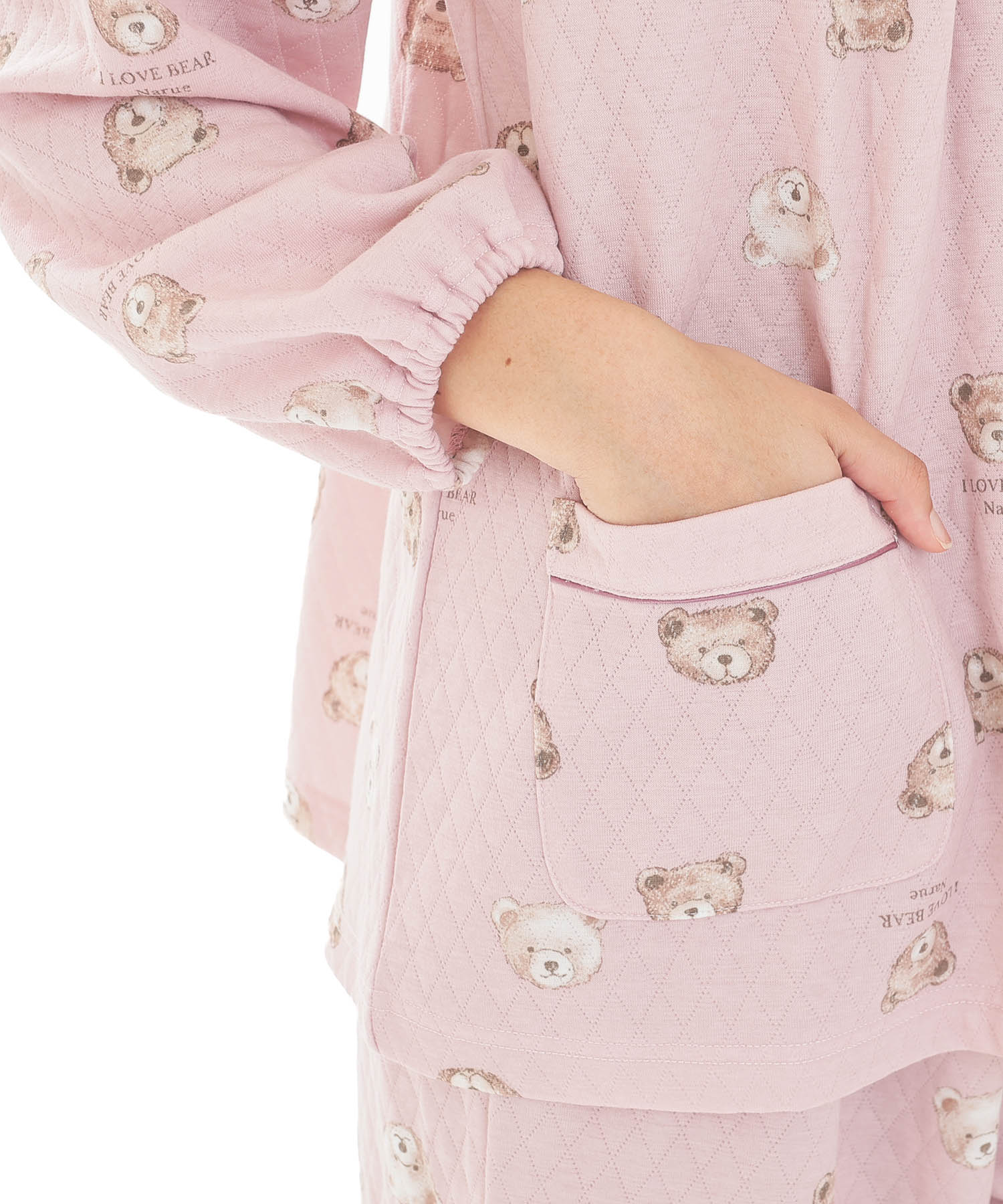 接結（綿入り）くまパジャマ_パジャマ&ルームウェア-セットアップ_ピンク_4