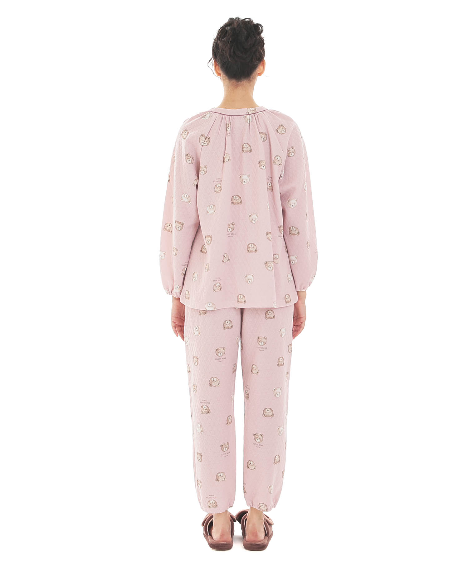 接結（綿入り）くまパジャマ_パジャマ&ルームウェア-セットアップ_ピンク_6