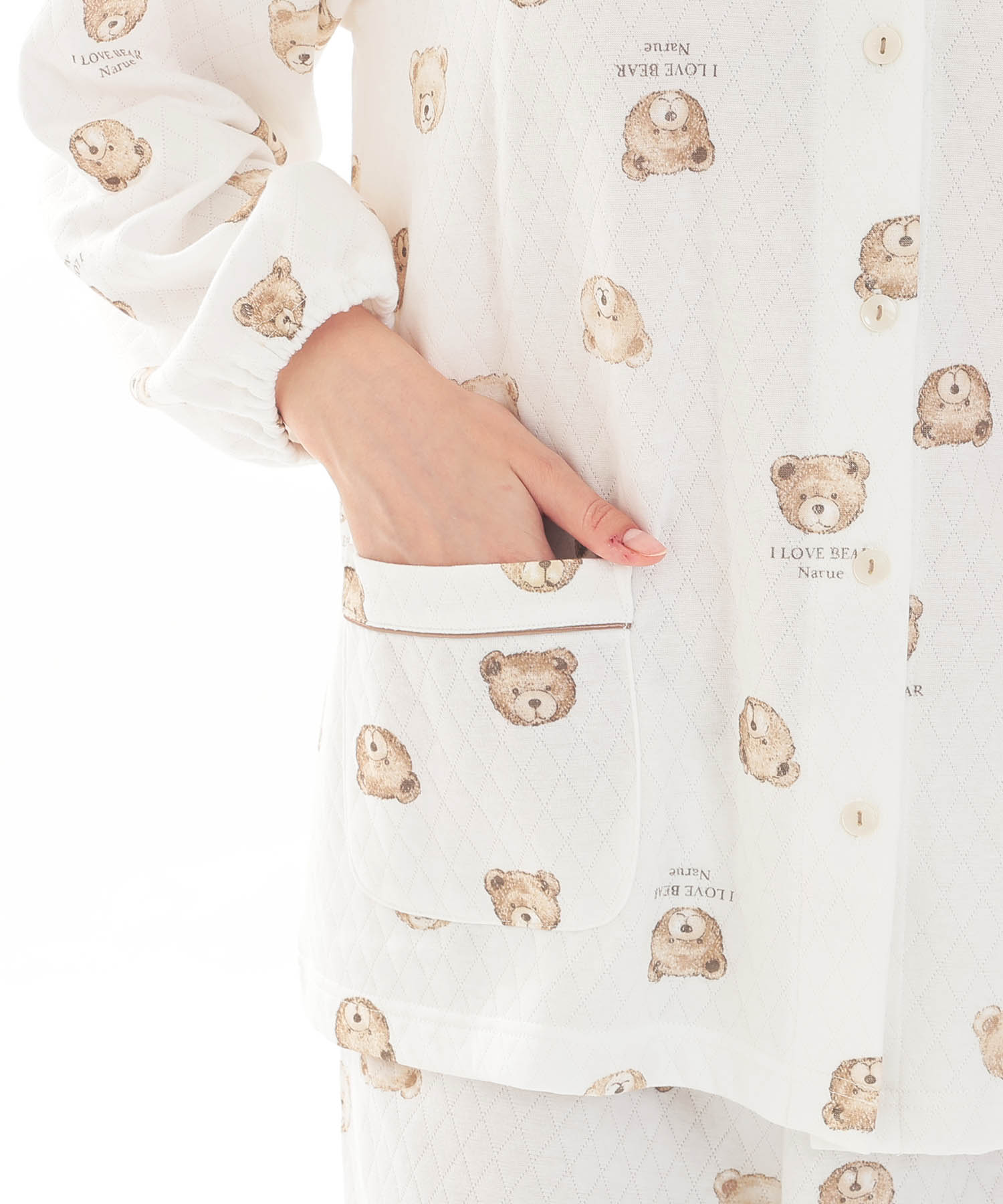 接結（綿入り）くまパジャマ_パジャマ&ルームウェア-セットアップ_ホワイト_4