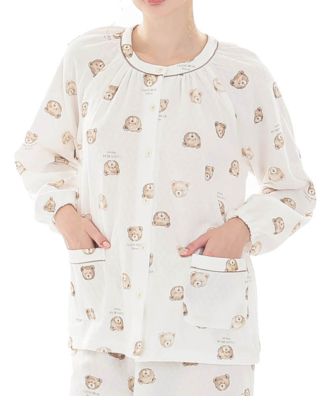 接結（綿入り）くまパジャマ