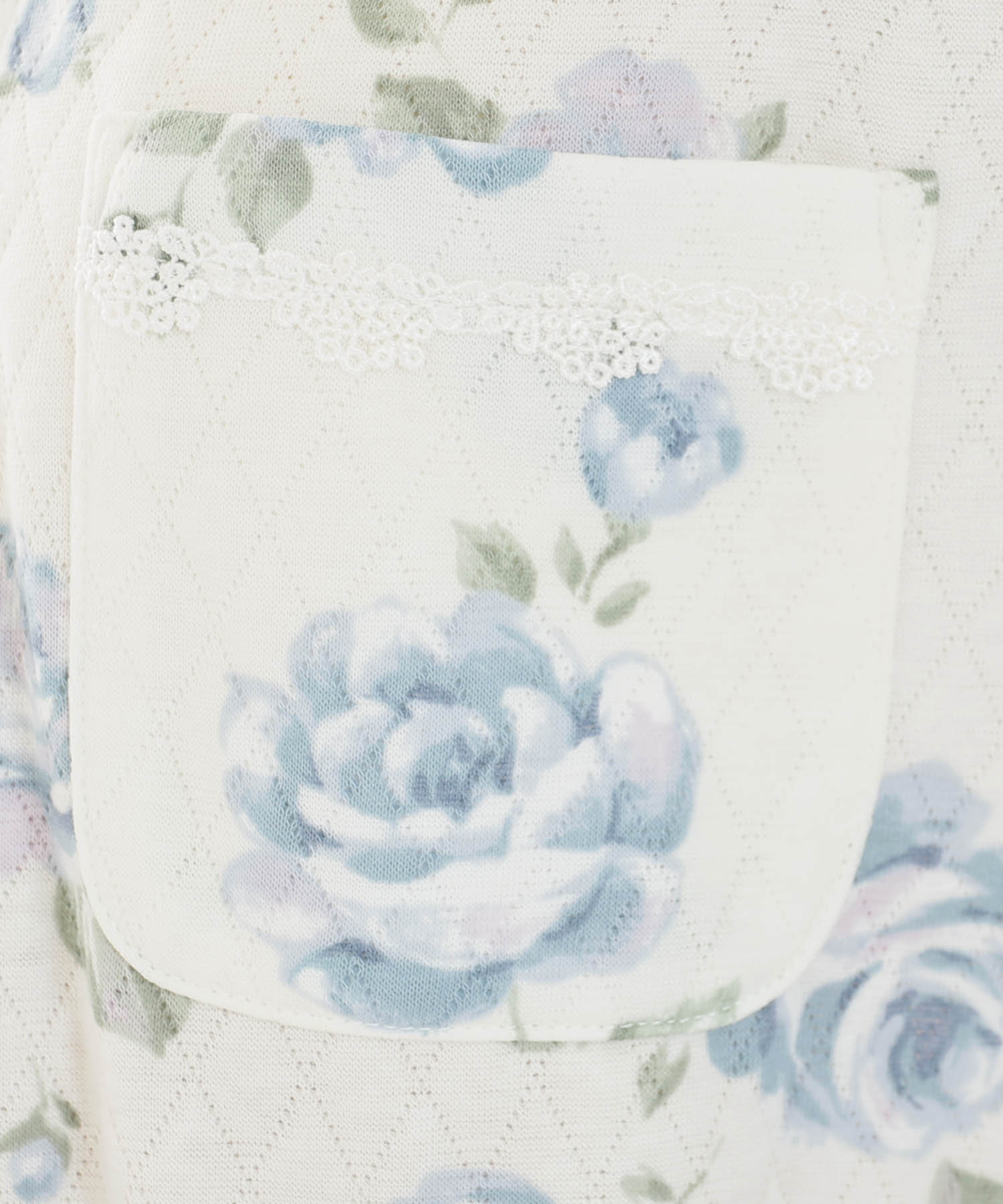 接結（綿入り）ローズシャツパジャマ_パジャマ&ルームウェア-セットアップ_ブルー_4