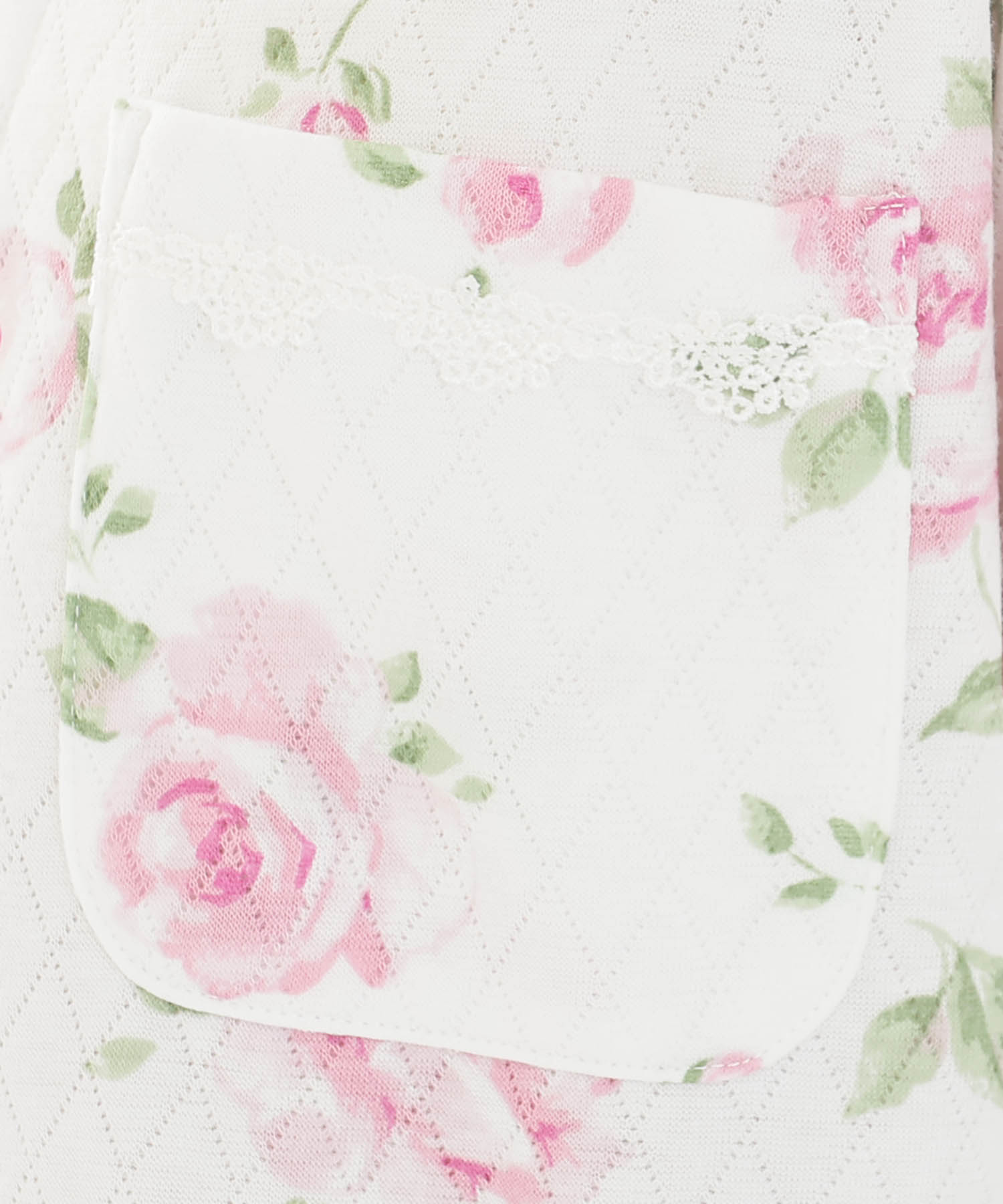 接結（綿入り）ローズシャツパジャマ_パジャマ&ルームウェア-セットアップ_ホワイト_4