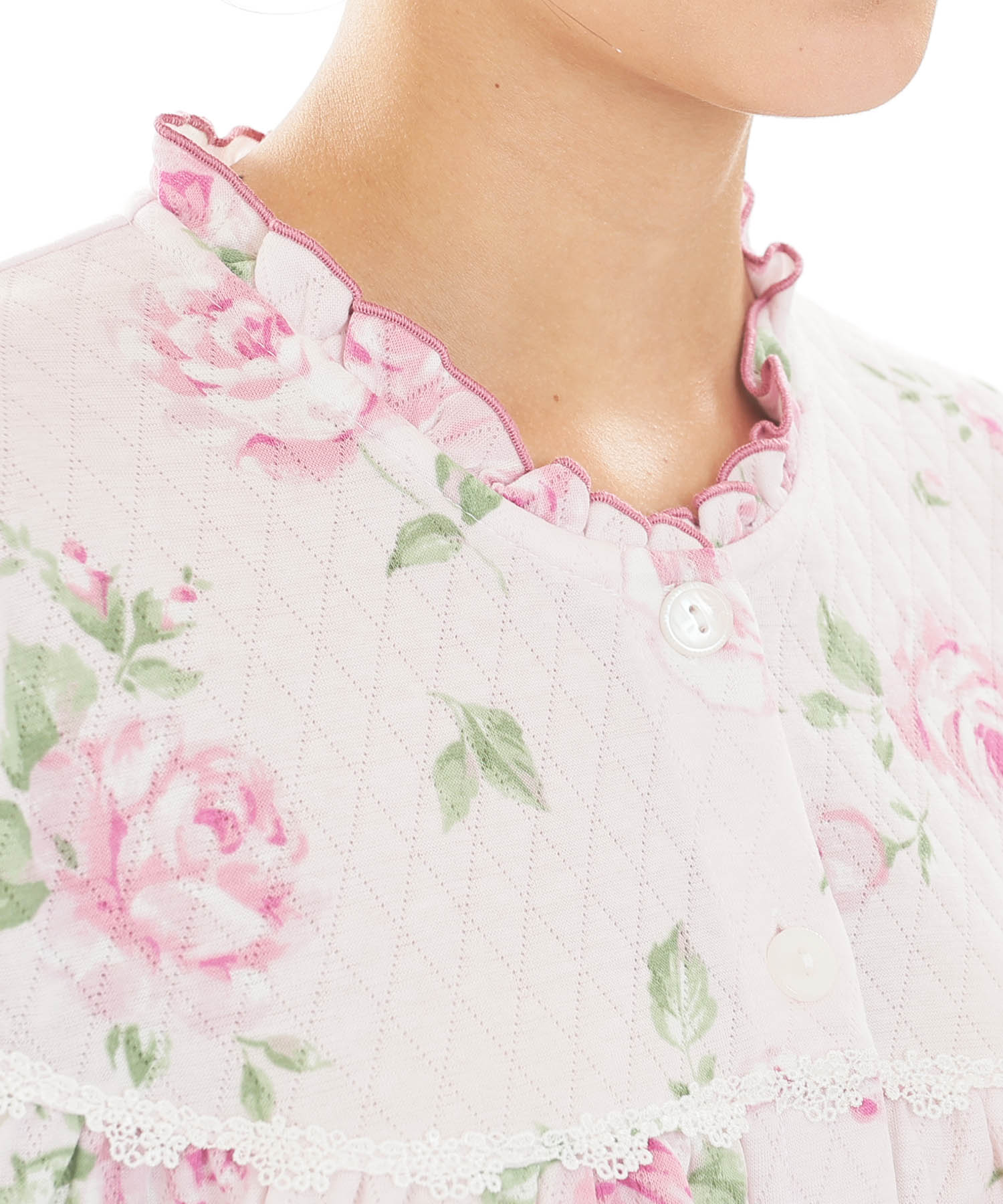 接結（綿入り）ローズフリルパジャマ_パジャマ&ルームウェア-セットアップ_ピンク_3