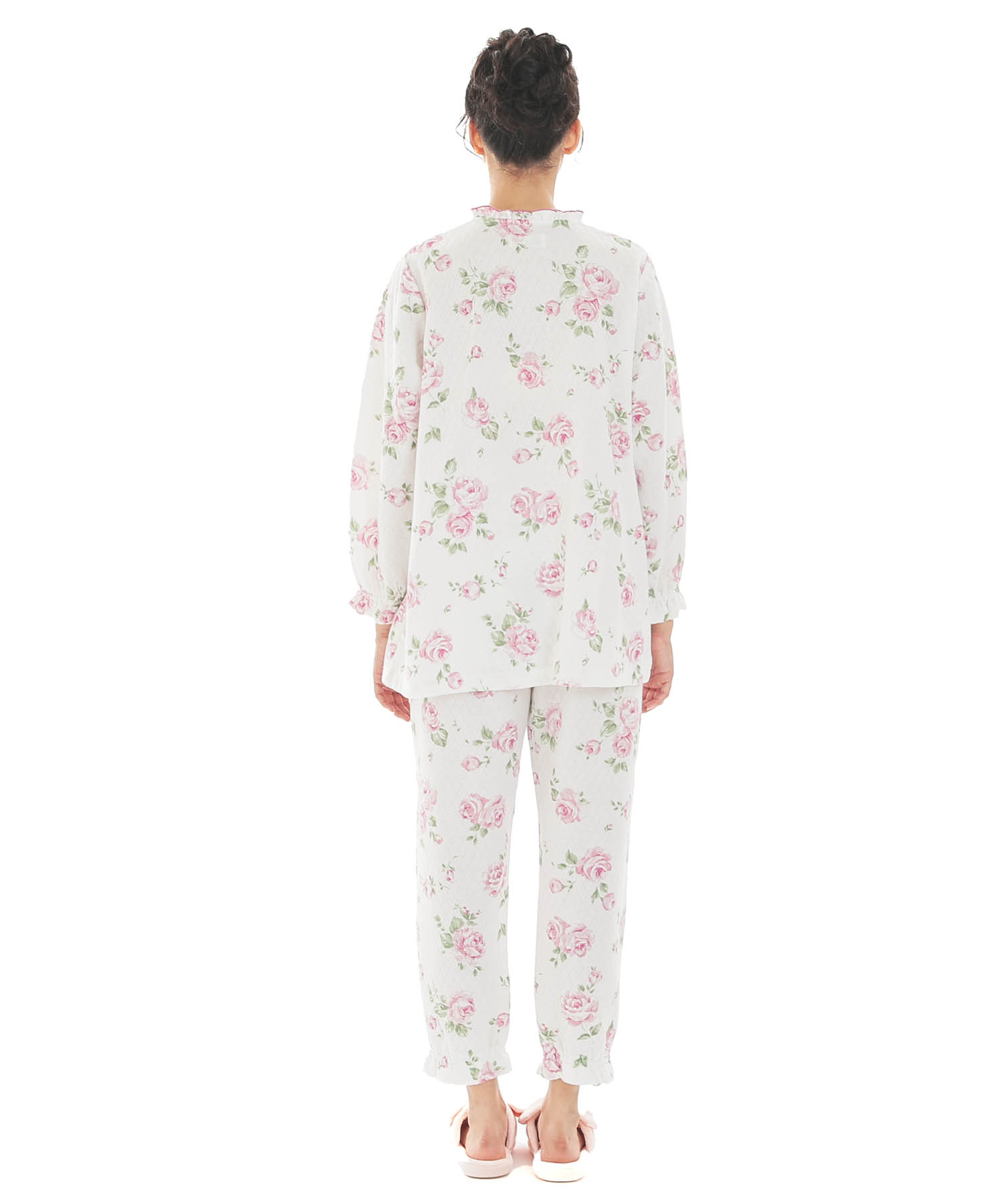接結（綿入り）ローズフリルパジャマ_パジャマ&ルームウェア-セットアップ_ホワイト_7