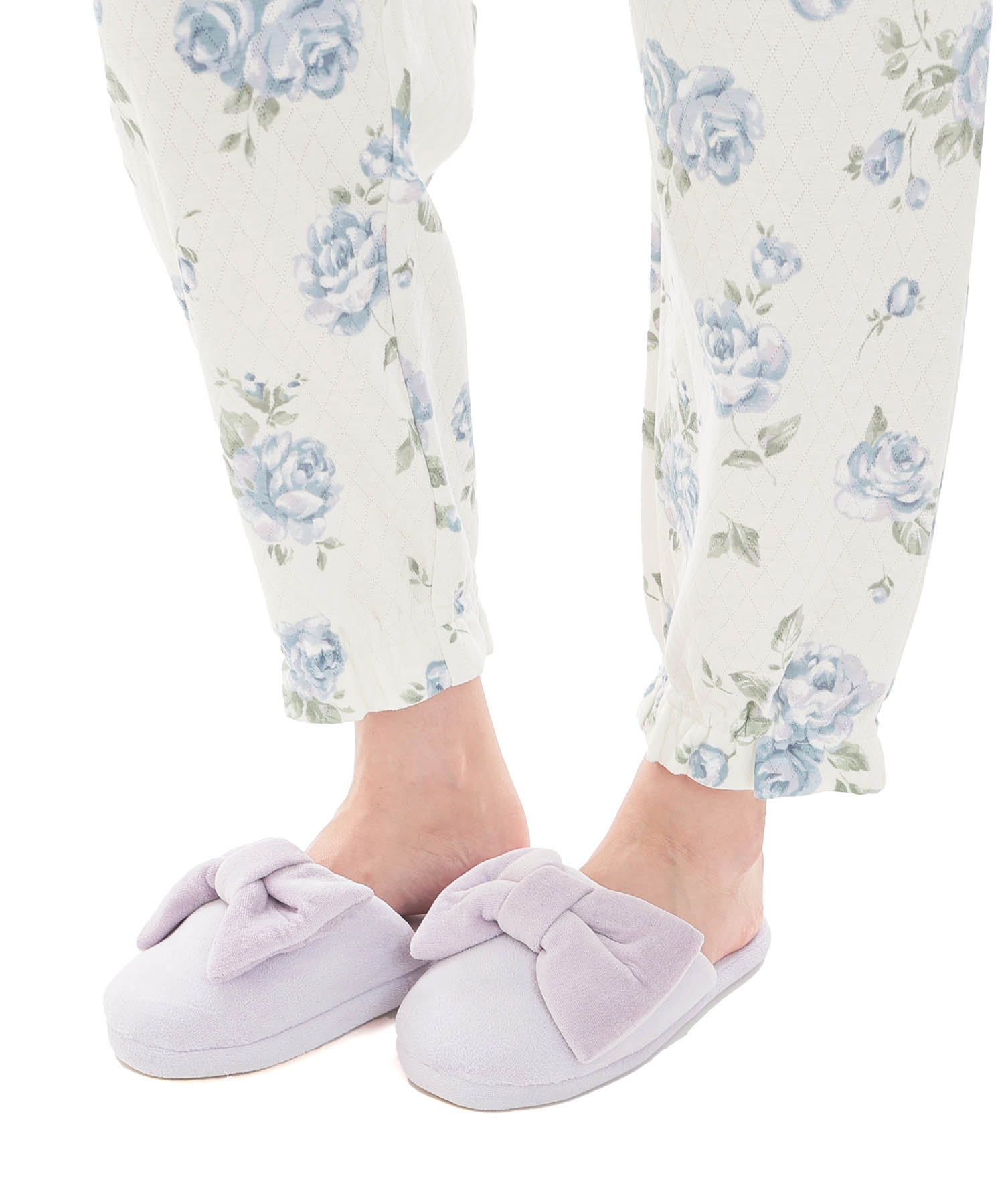 接結（綿入り）ローズフリルパジャマ_パジャマ&ルームウェア-セットアップ_ブルー_6