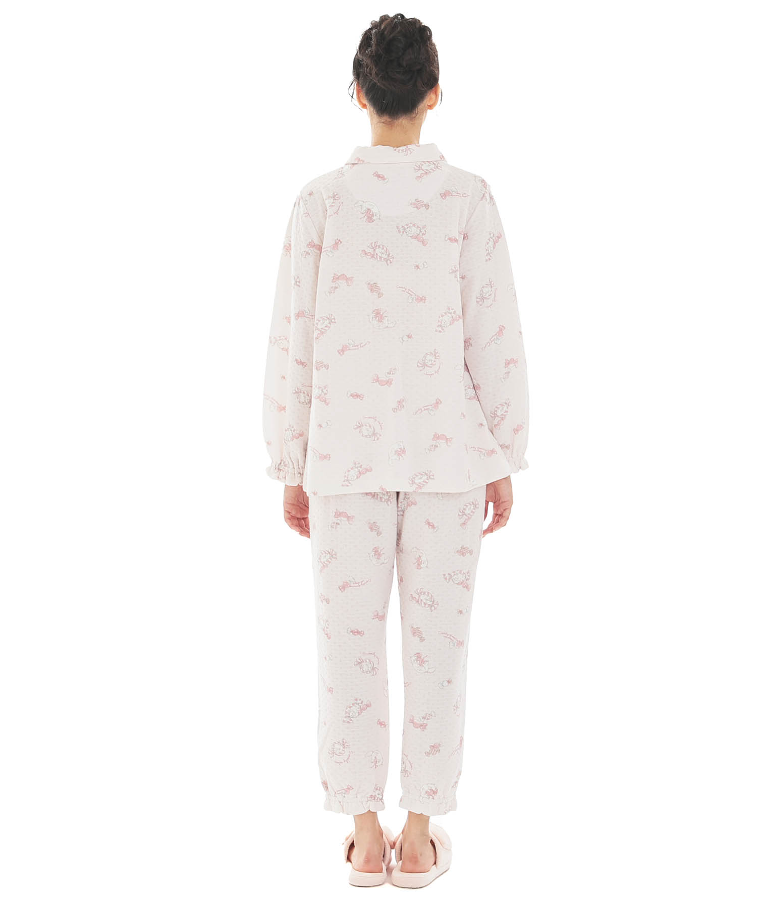 接結（綿入り）ボンボンキャットシャツパジャマ_パジャマ&ルームウェア-セットアップ_ピンク_7