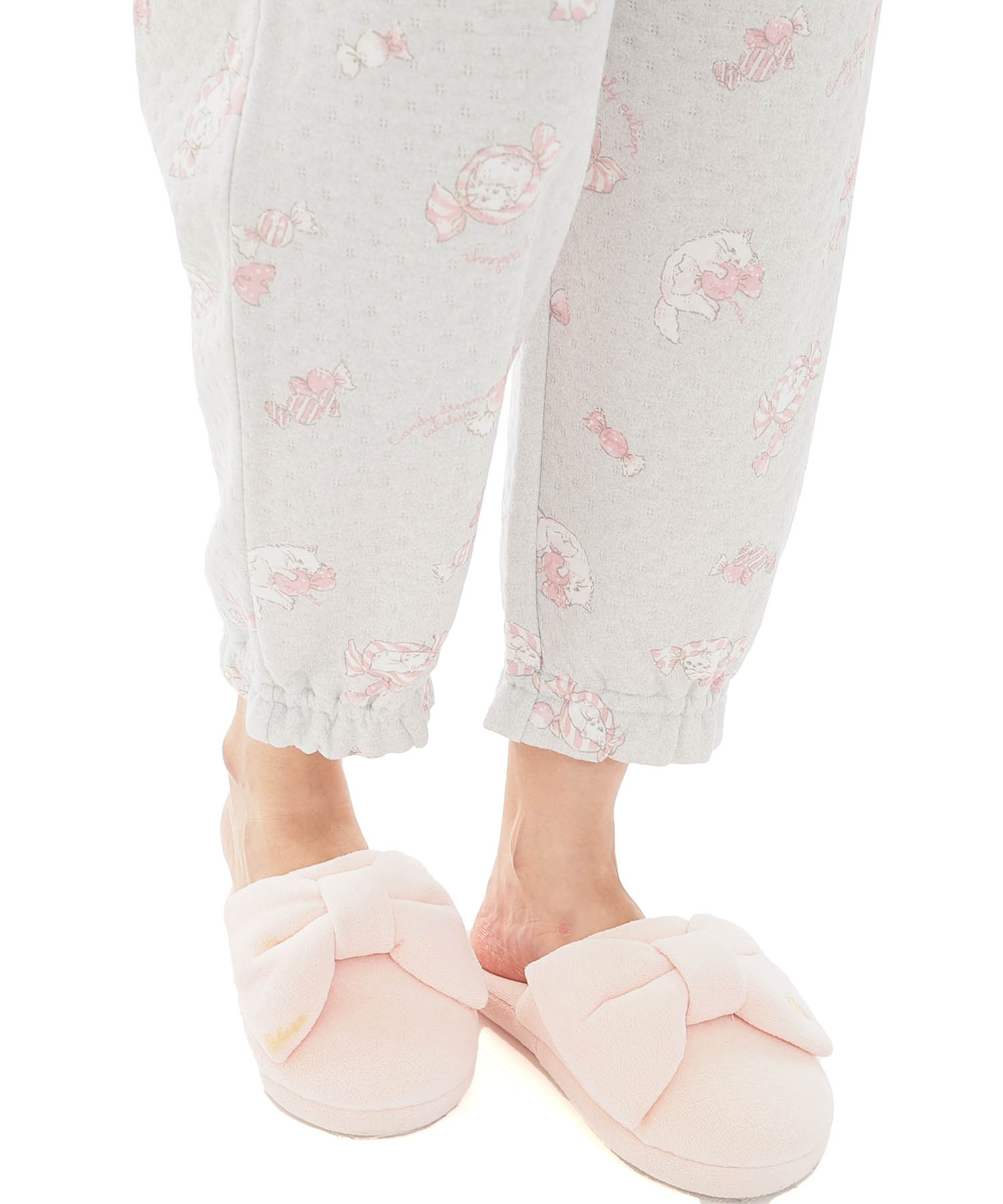 接結（綿入り）ボンボンキャットシャツパジャマ_パジャマ&ルームウェア-セットアップ_グレー_6