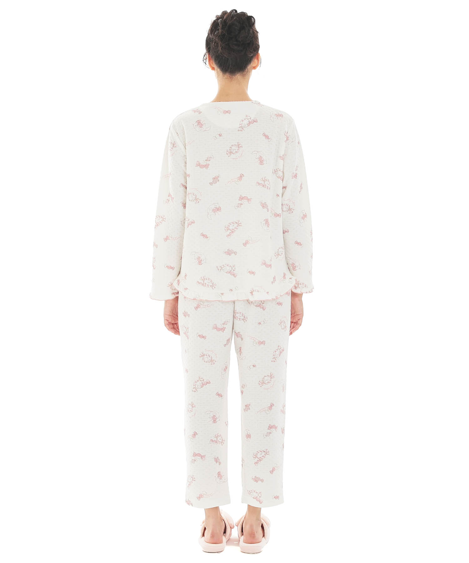 接結（綿入り）ボンボンキャットフリルパジャマ_パジャマ&ルームウェア-セットアップ_ホワイト_6