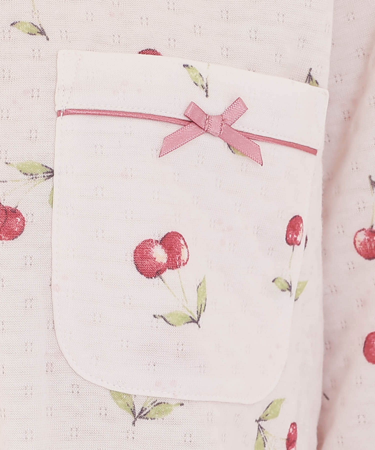 接結（綿入り）チェリーシャツパジャマ_パジャマ&ルームウェア-セットアップ_ピンク_4