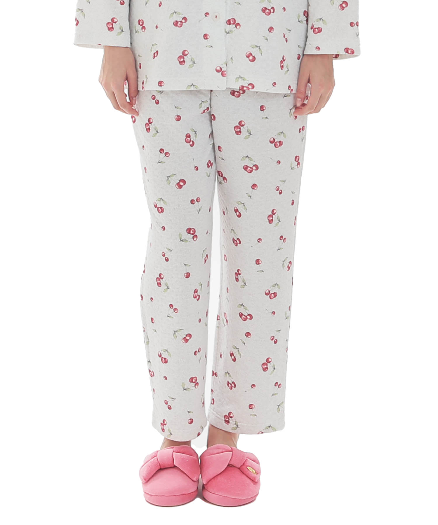 接結（綿入り）チェリーシャツパジャマ_パジャマ&ルームウェア-セットアップ_グレー_4