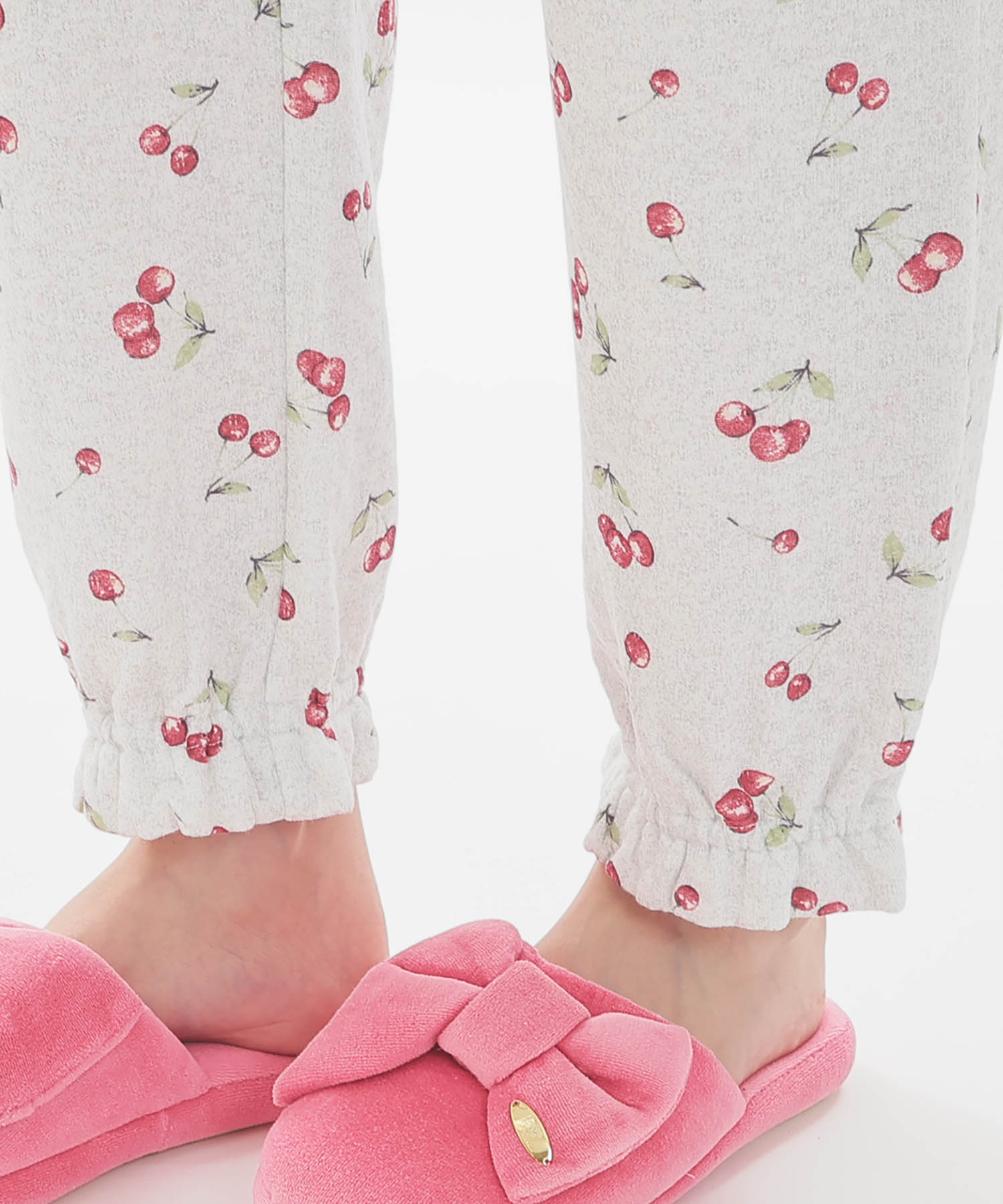 接結（綿入り）チェリーペプラムパジャマ_パジャマ&ルームウェア-セットアップ_グレー_7