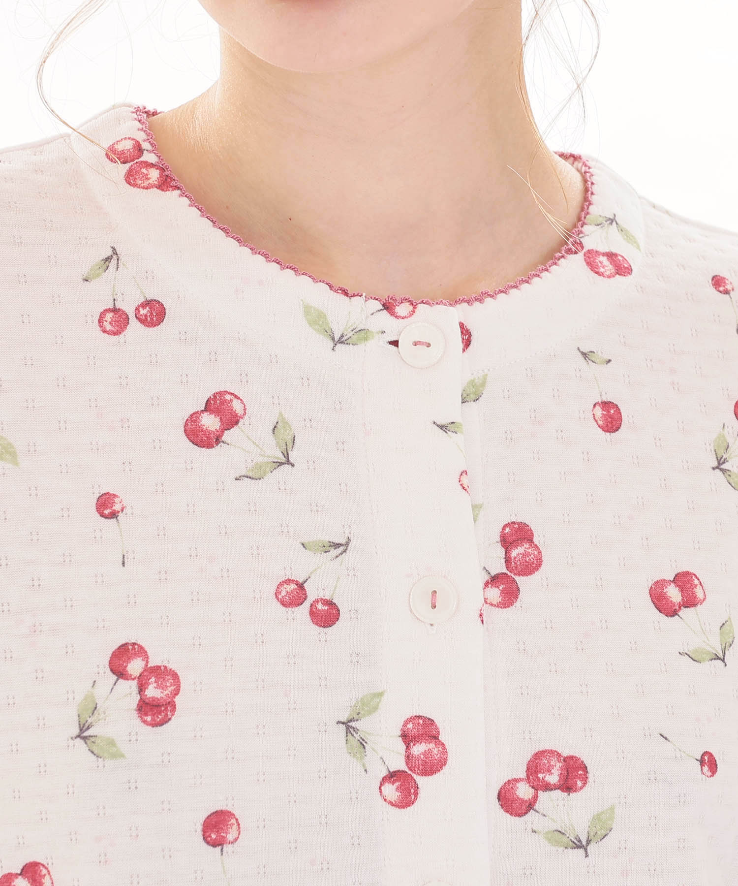 接結（綿入り）チェリーペプラムパジャマ_パジャマ&ルームウェア-セットアップ_ピンク_3