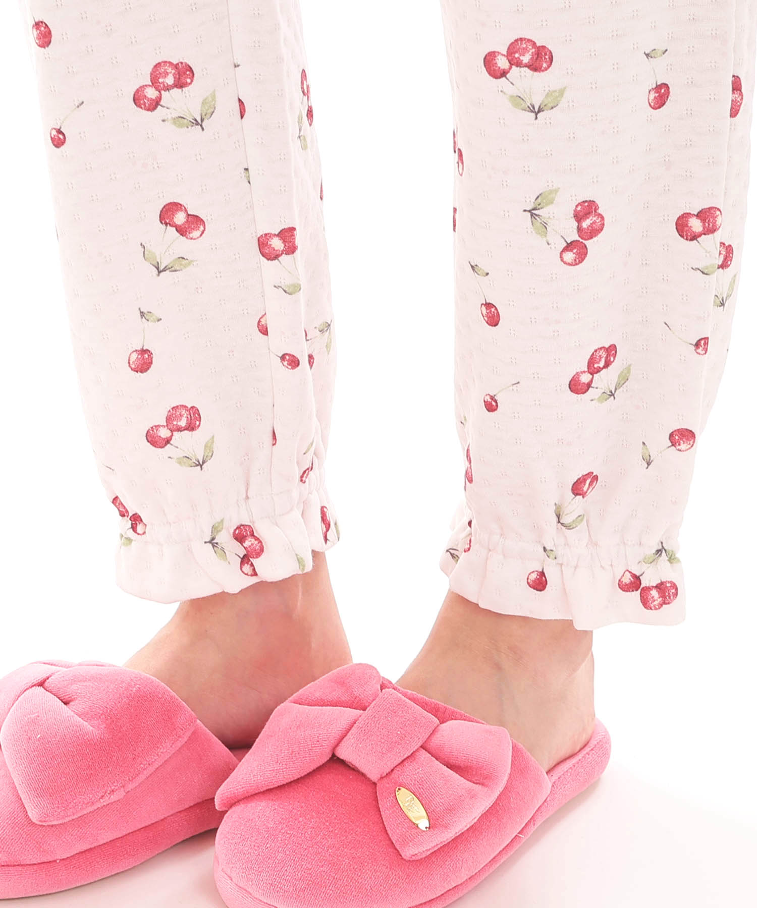 接結（綿入り）チェリーペプラムパジャマ_パジャマ&ルームウェア-セットアップ_ピンク_7