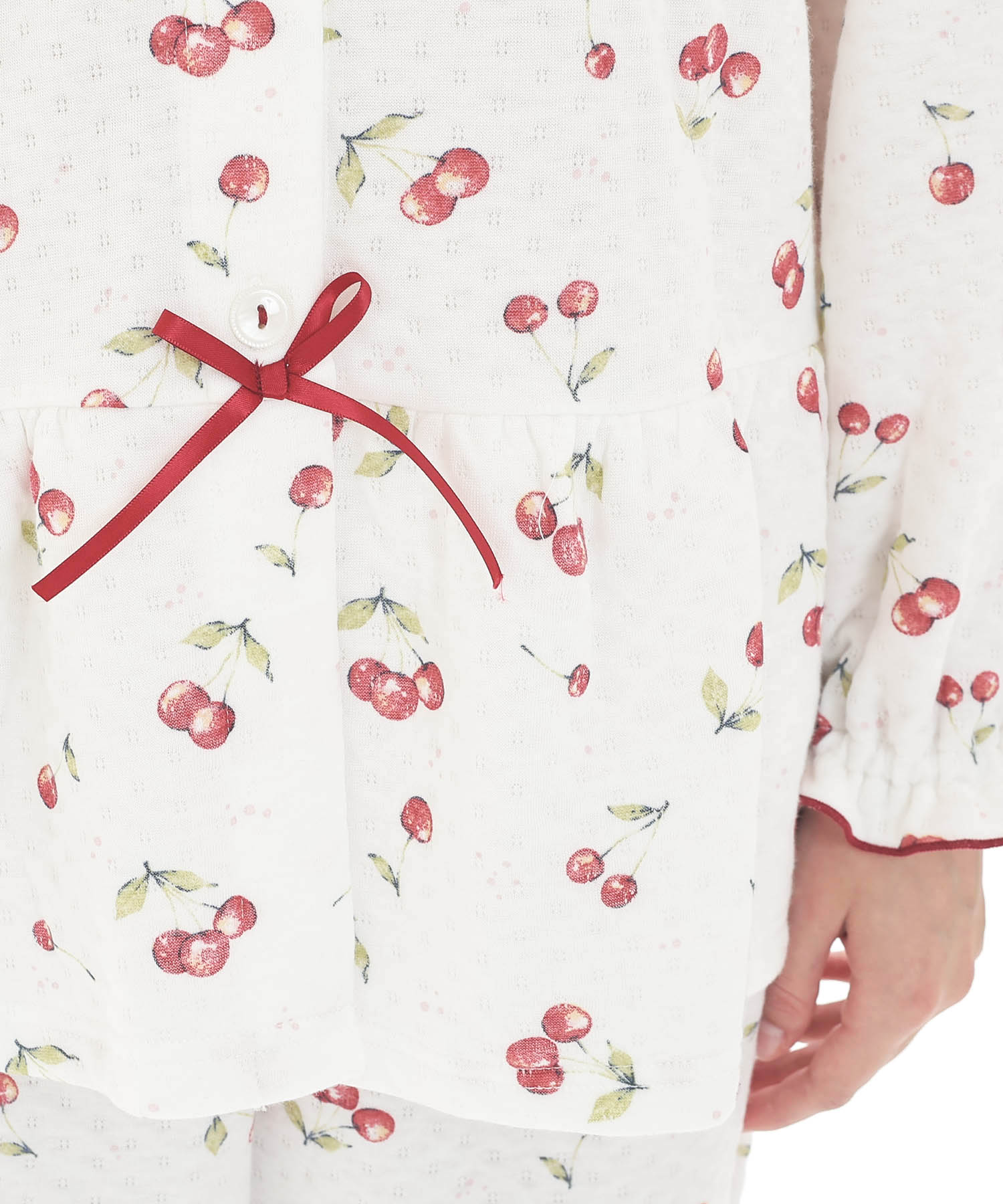 接結（綿入り）チェリーペプラムパジャマ_パジャマ&ルームウェア-セットアップ_ホワイト_5