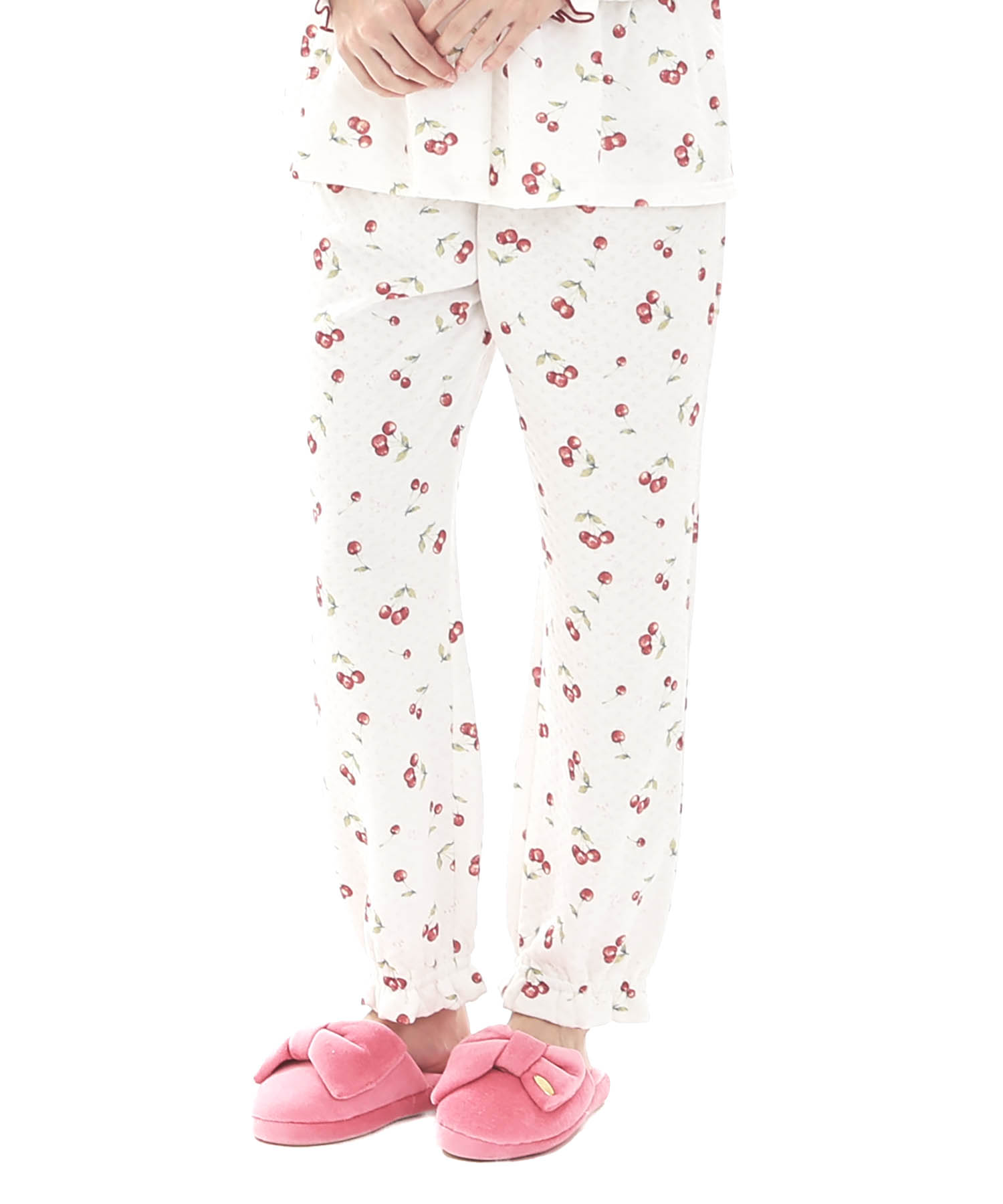 接結（綿入り）チェリーペプラムパジャマ_パジャマ&ルームウェア-セットアップ_ホワイト_6