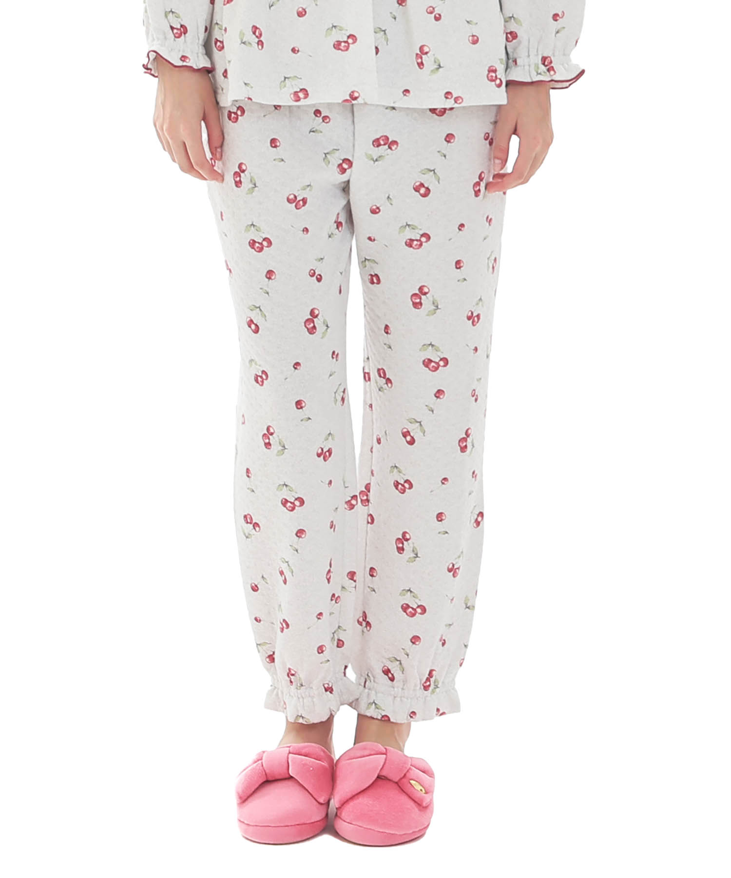 接結（綿入り）チェリーペプラムパジャマ_パジャマ&ルームウェア-セットアップ_グレー_6
