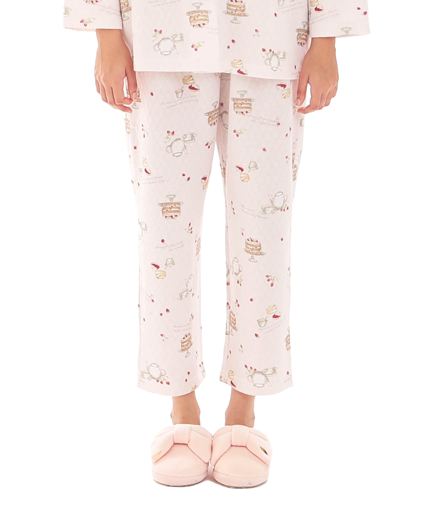 接結（綿入り）アフタヌーンティーシャツパジャマ_パジャマ&ルームウェア-セットアップ_ピンク_5