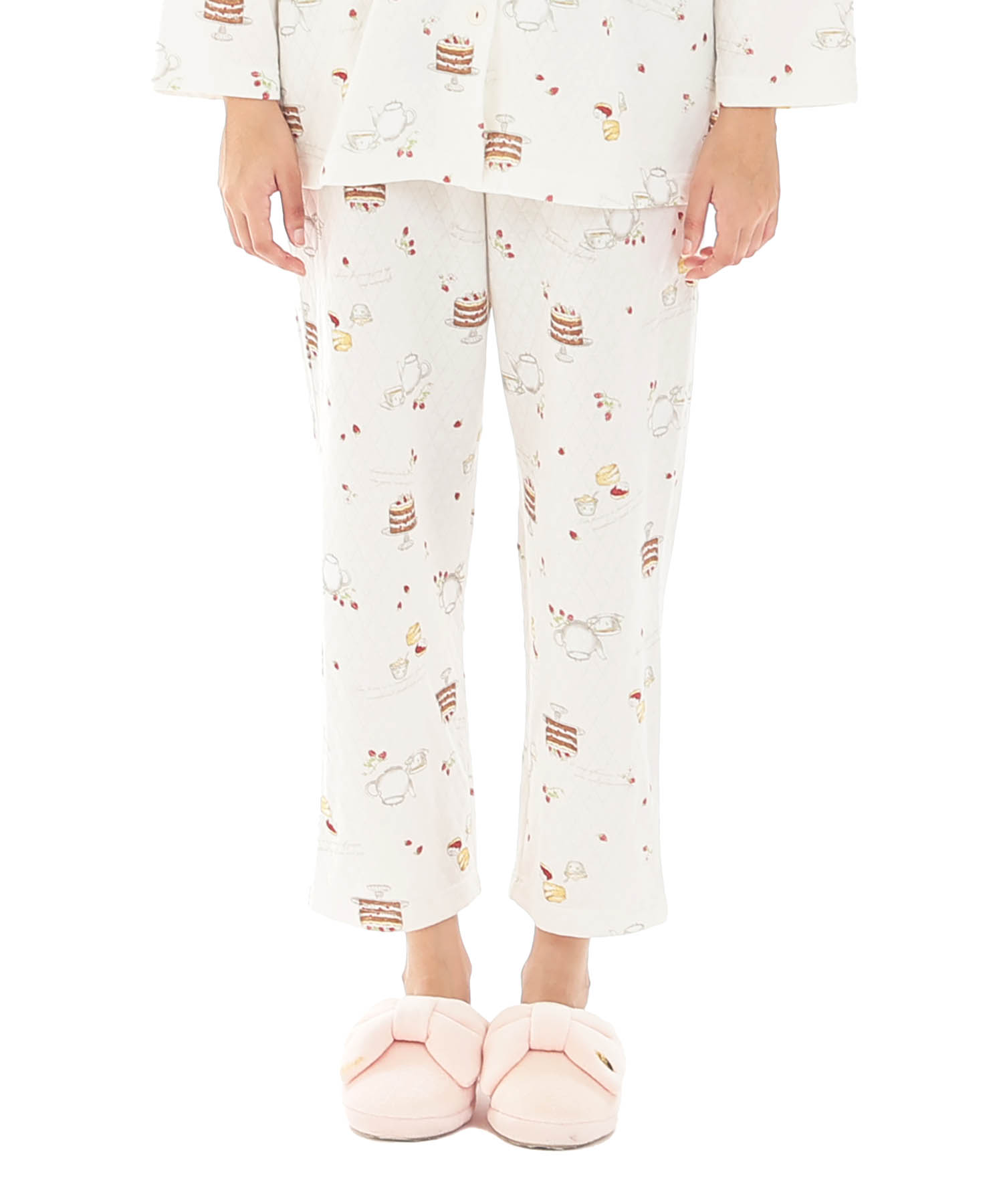 接結（綿入り）アフタヌーンティーシャツパジャマ_パジャマ&ルームウェア-セットアップ_ホワイト_5