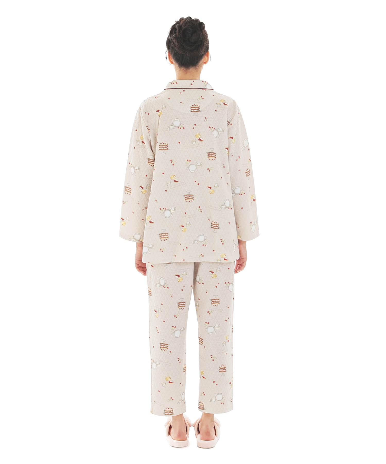 接結（綿入り）アフタヌーンティーシャツパジャマ_パジャマ&ルームウェア-セットアップ_ブラウン_6