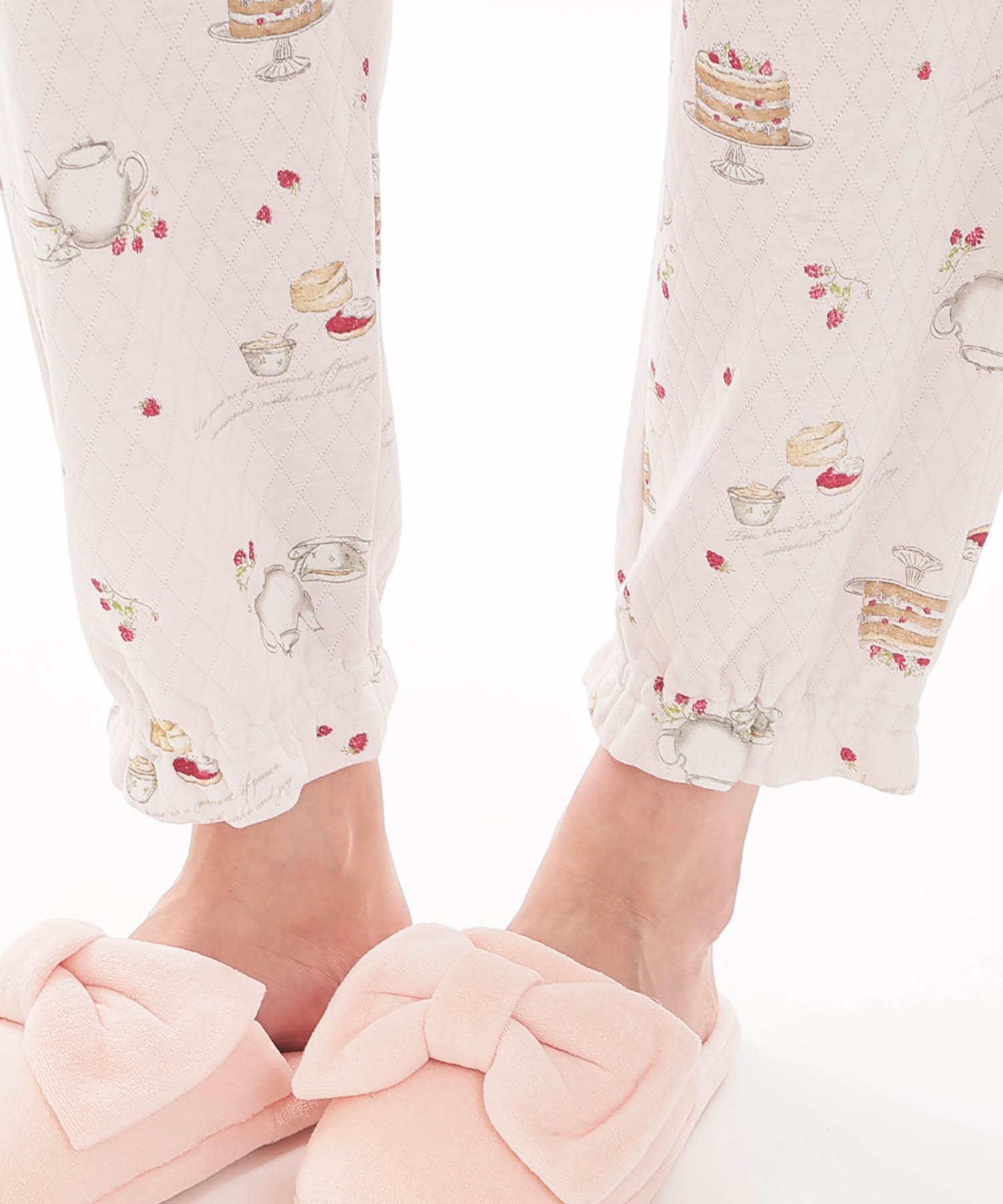 接結（綿入り）アフタヌーンティーフリルパジャマ_パジャマ&ルームウェア-セットアップ_ピンク_6