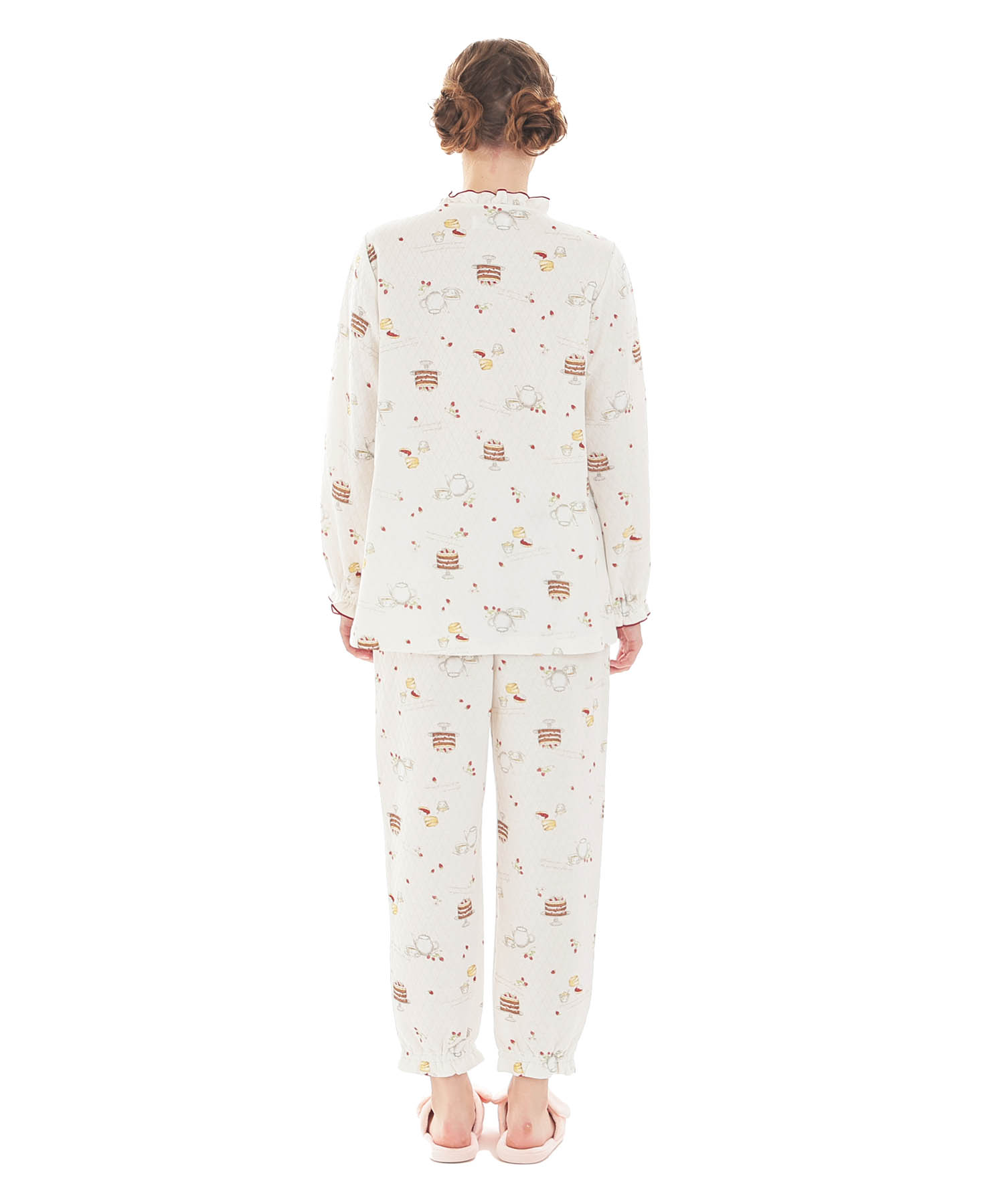 接結（綿入り）アフタヌーンティーフリルパジャマ_パジャマ&ルームウェア-セットアップ_ホワイト_7