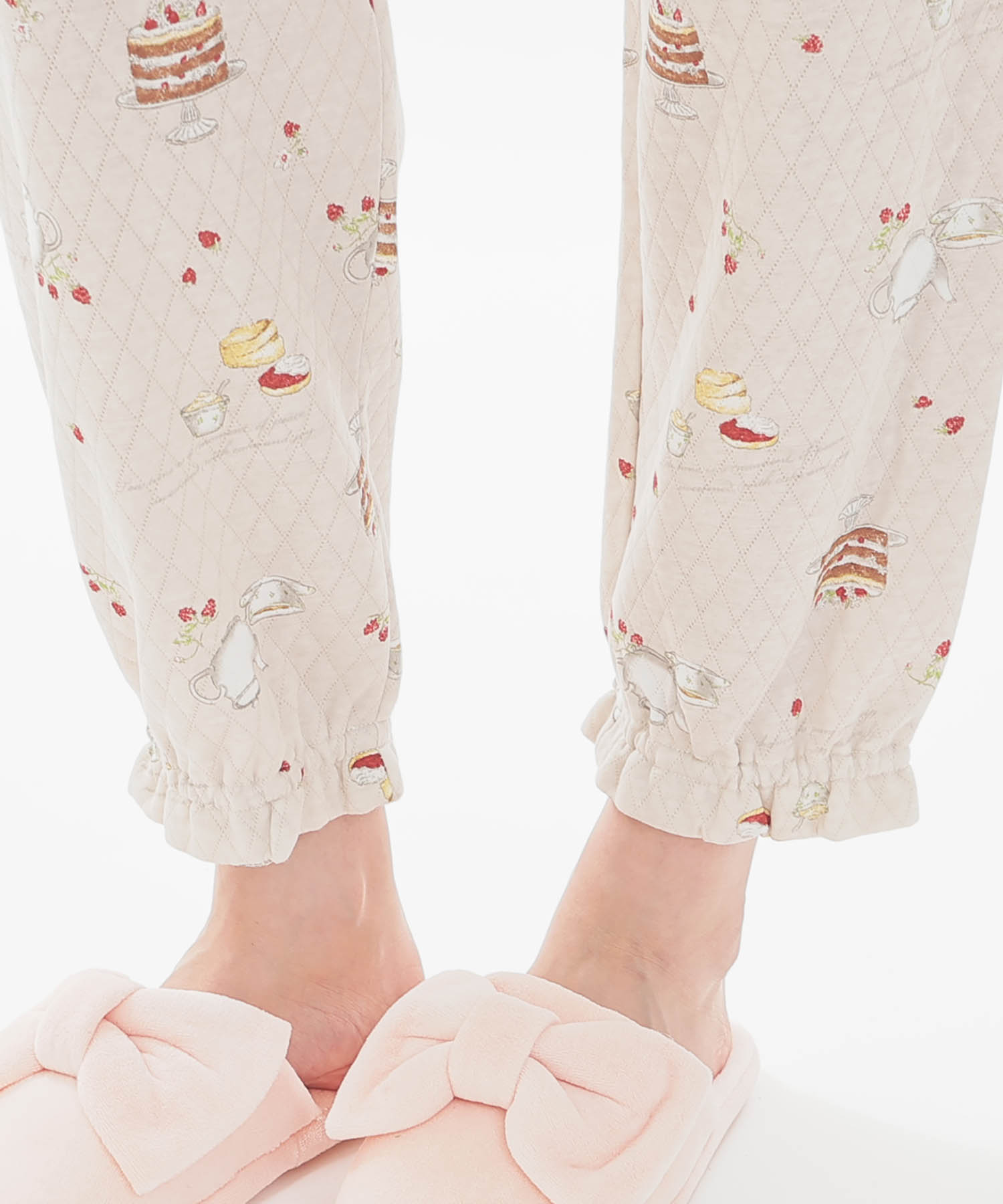 接結（綿入り）アフタヌーンティーフリルパジャマ_パジャマ&ルームウェア-セットアップ_ブラウン_6