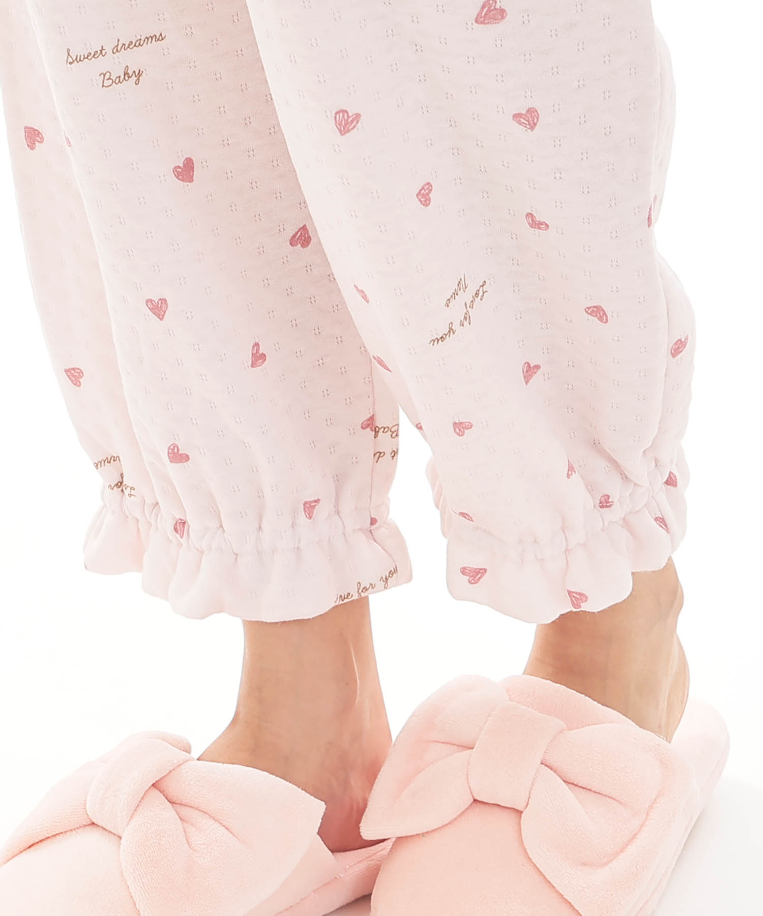 接結（綿入り）ハートシャツパジャマ_パジャマ&ルームウェア-セットアップ_ピンク_8