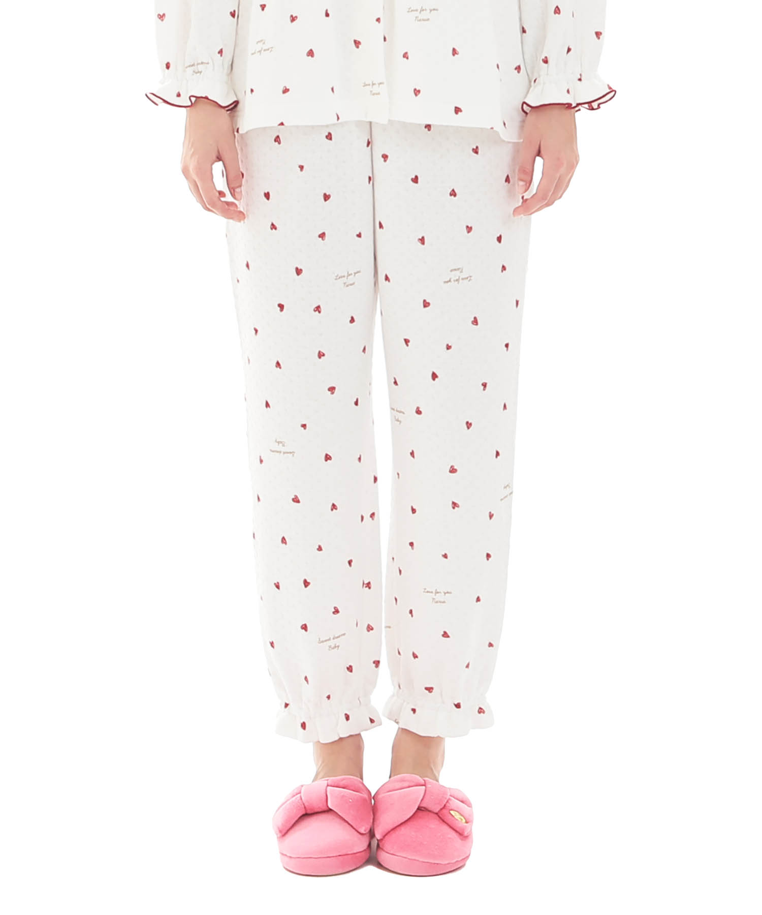 接結（綿入り）ハートシャツパジャマ_パジャマ&ルームウェア-セットアップ_ホワイト_7
