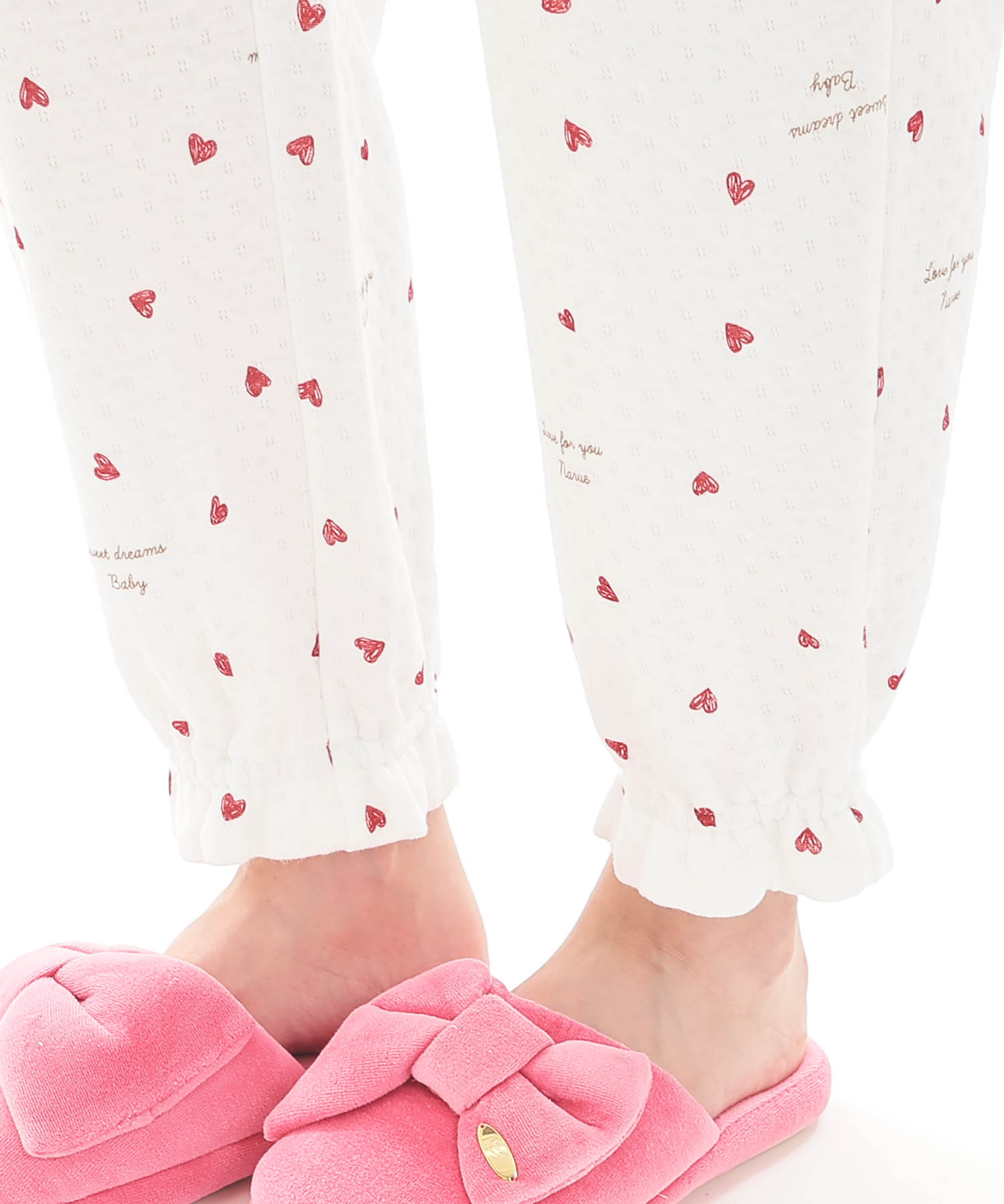 接結（綿入り）ハートシャツパジャマ_パジャマ&ルームウェア-セットアップ_ホワイト_8