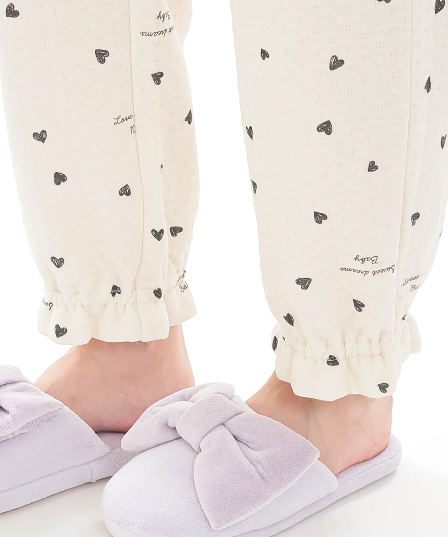 接結（綿入り）ハートシャツパジャマ_パジャマ&ルームウェア-セットアップ_ベージュ_8