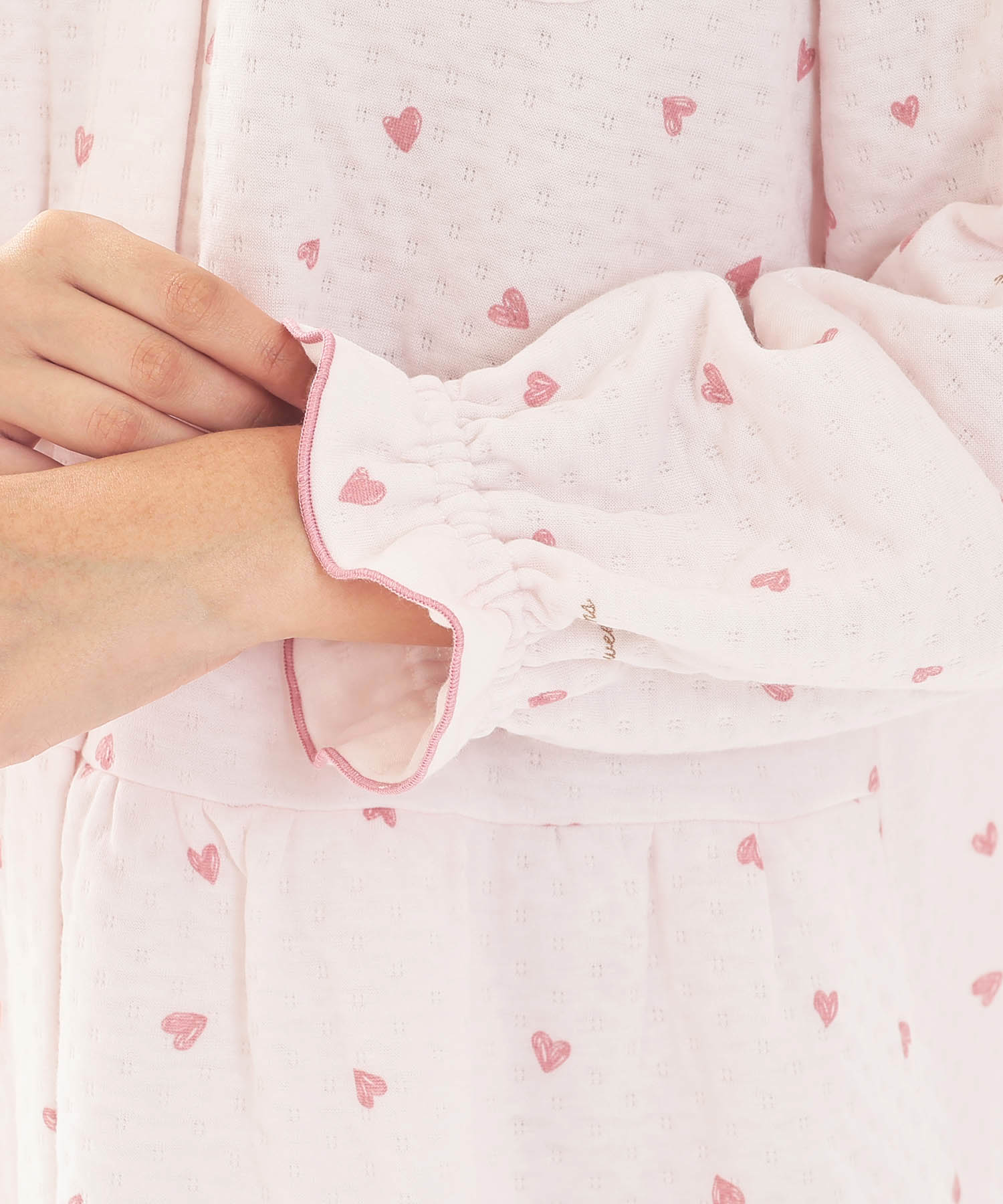 接結（綿入り）ハートシャツパジャマ_パジャマ&ルームウェア-セットアップ_ピンク_5