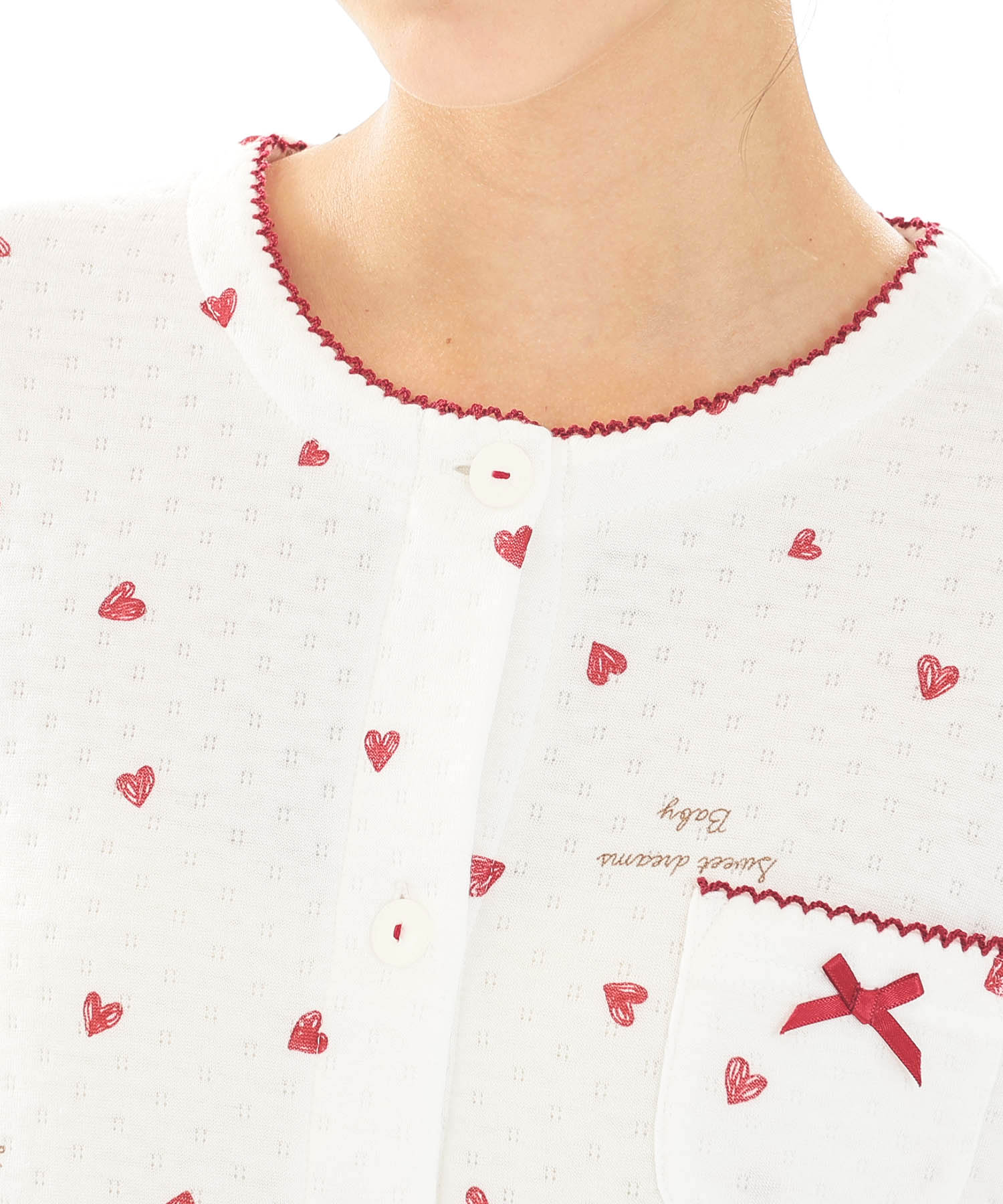 接結（綿入り）ハートフリルパジャマ_パジャマ&ルームウェア-セットアップ_ホワイト_3