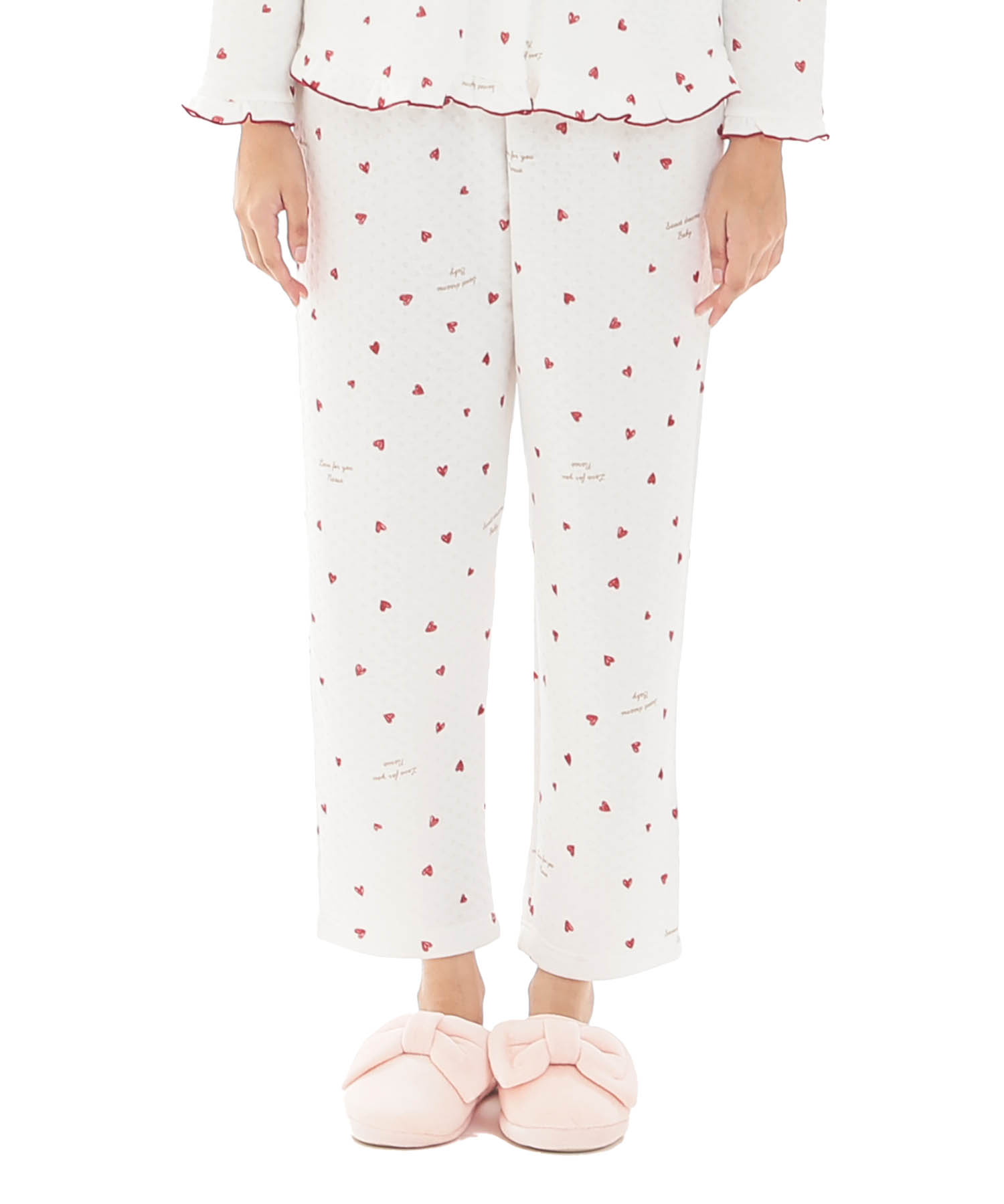 接結（綿入り）ハートフリルパジャマ_パジャマ&ルームウェア-セットアップ_ホワイト_6