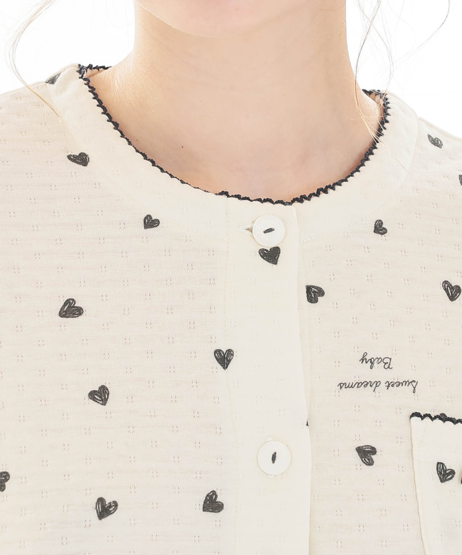 接結（綿入り）ハートフリルパジャマ_パジャマ&ルームウェア-セットアップ_ベージュ_3