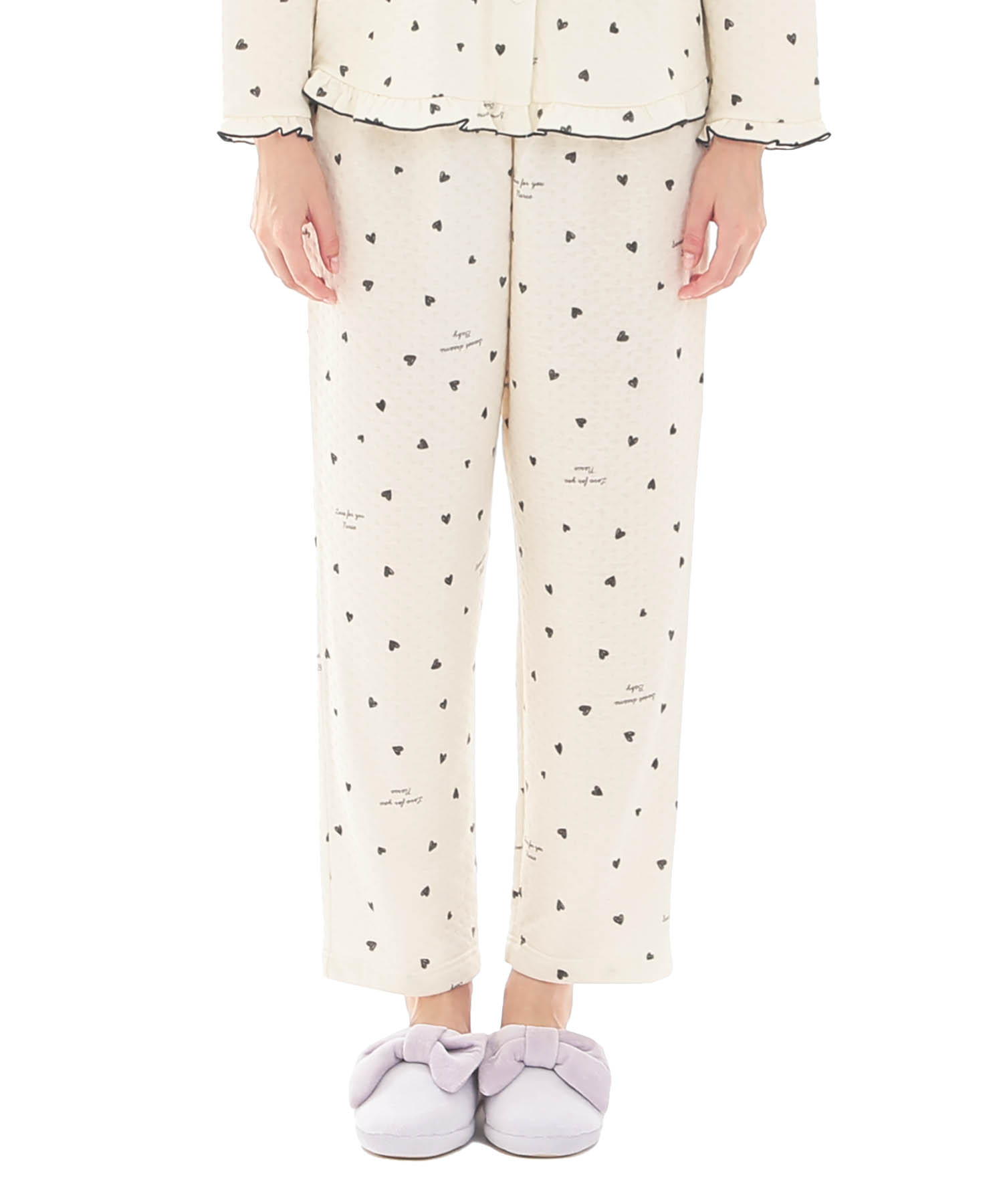 接結（綿入り）ハートフリルパジャマ_パジャマ&ルームウェア-セットアップ_ベージュ_6