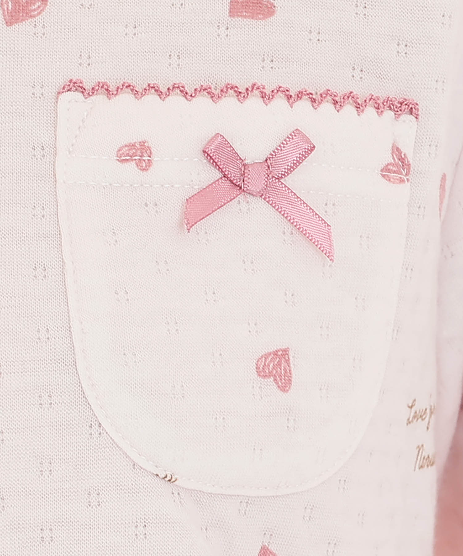 接結（綿入り）ハートフリルパジャマ_パジャマ&ルームウェア-セットアップ_ピンク_4