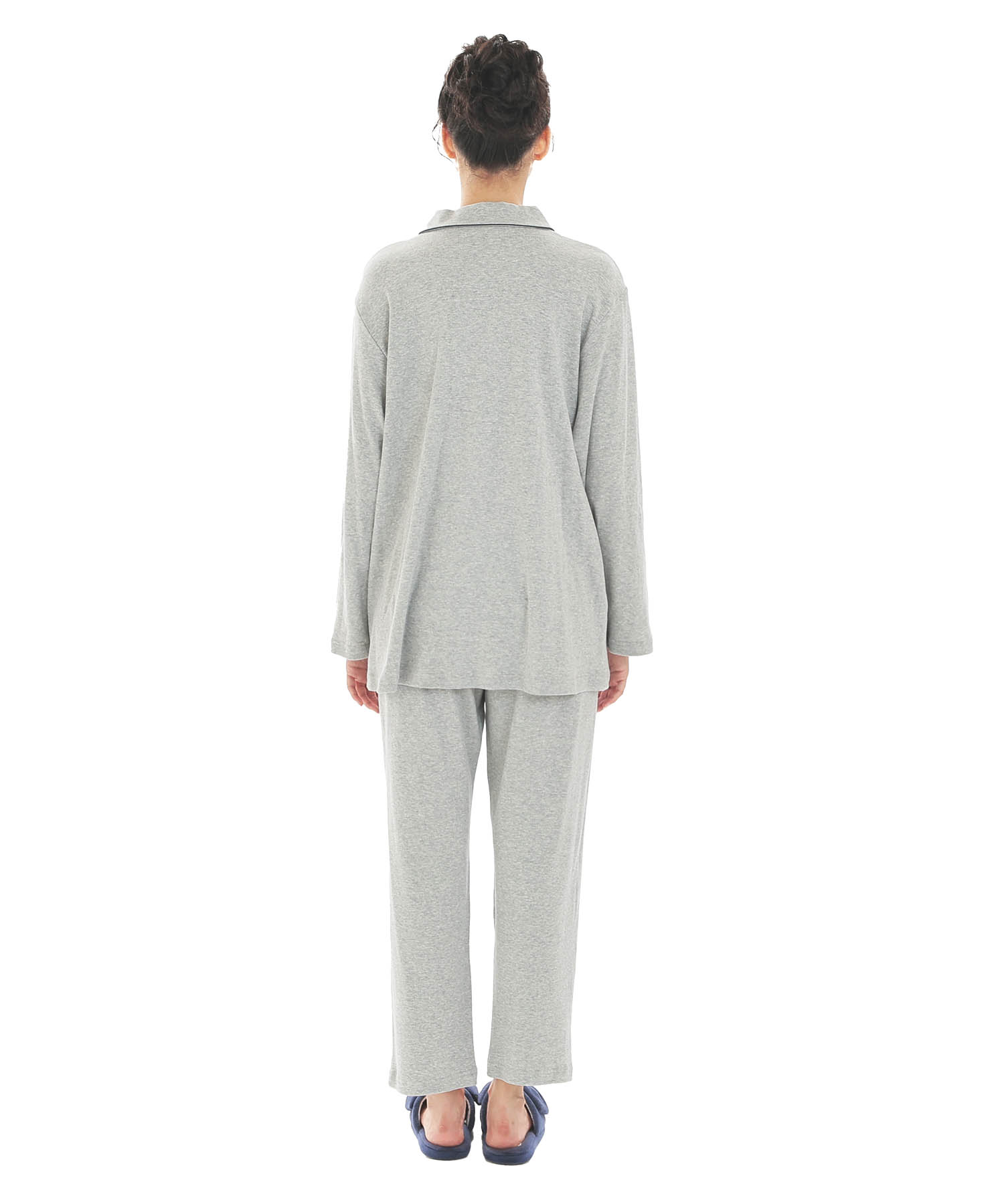 スムースムジシャツパジャマ_パジャマ&ルームウェア-セットアップ_グレー_6