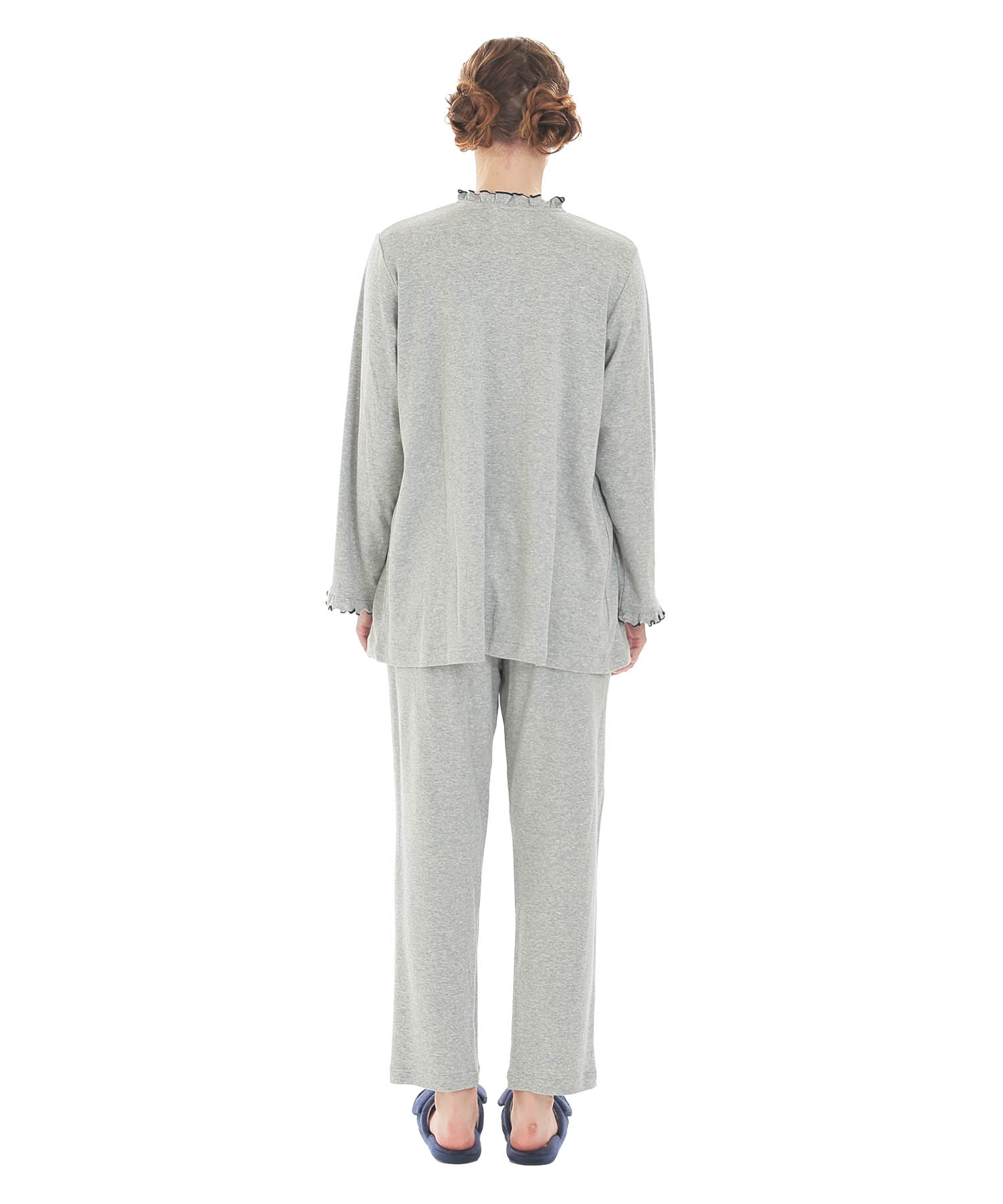 スムースムジリボンパジャマ_パジャマ&ルームウェア-セットアップ_グレー_6