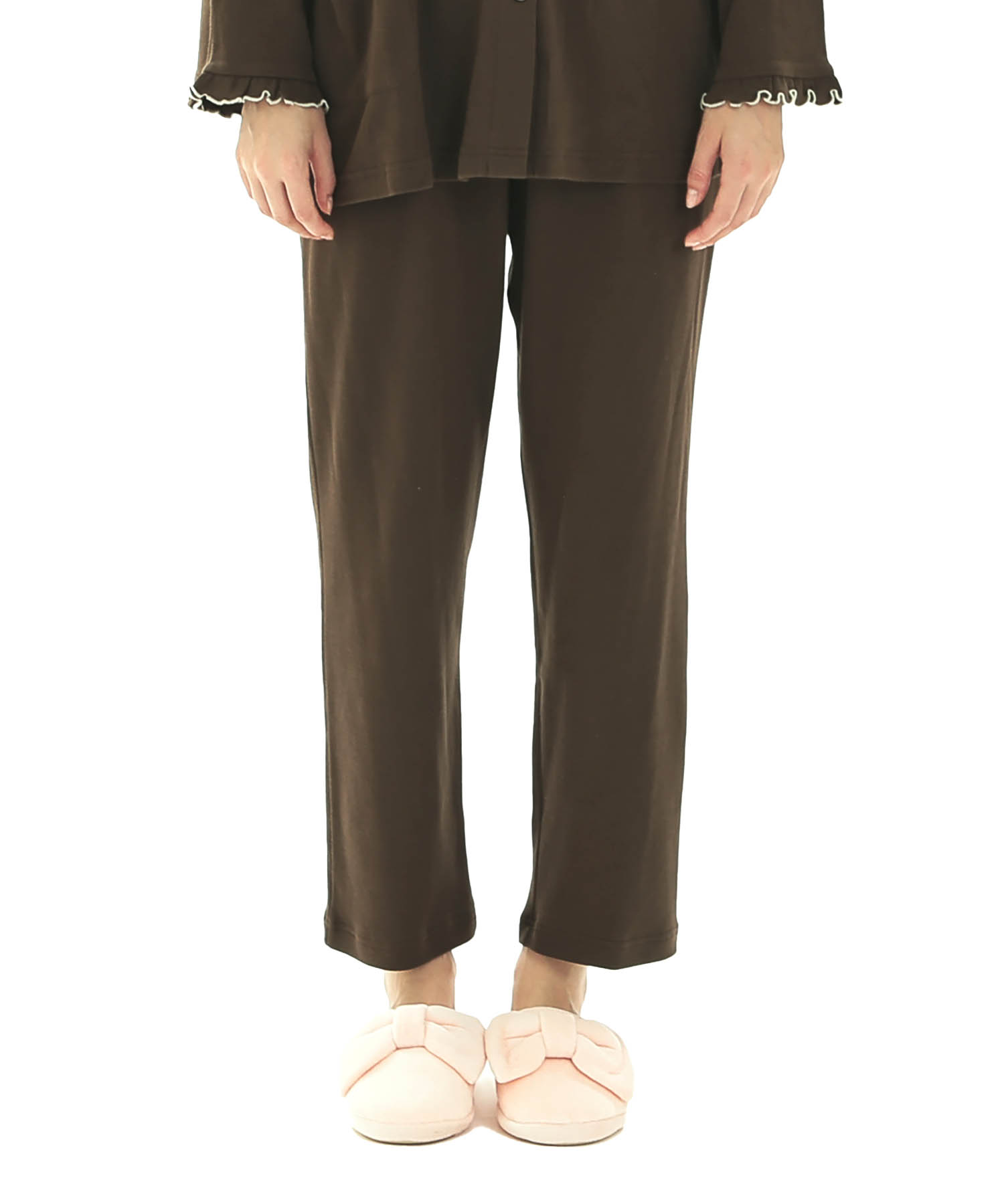 スムースムジリボンパジャマ_パジャマ&ルームウェア-セットアップ_ブラウン_5