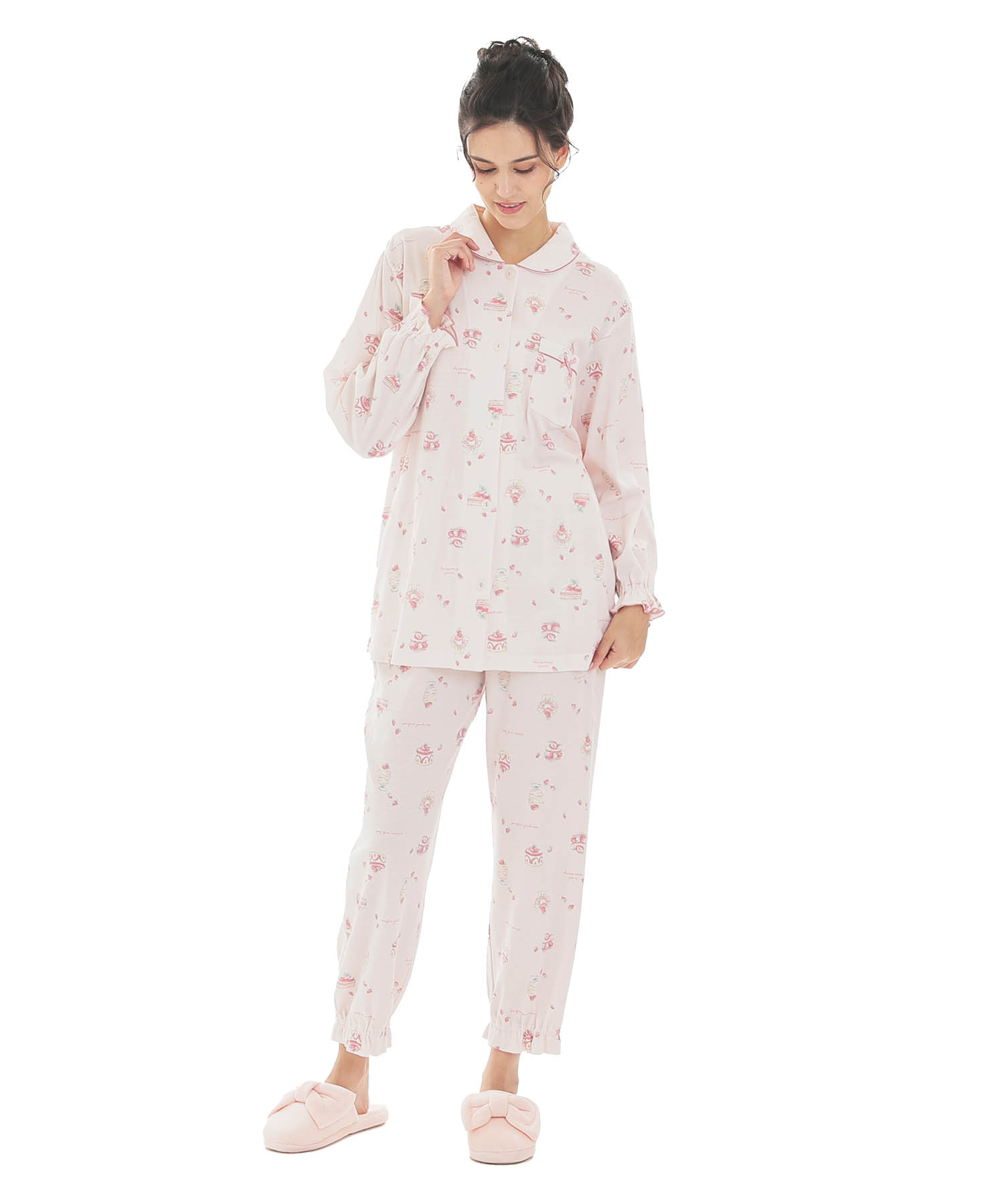 スムーススイーツシャツパジャマ_パジャマ&ルームウェア-セットアップ_ピンク_2