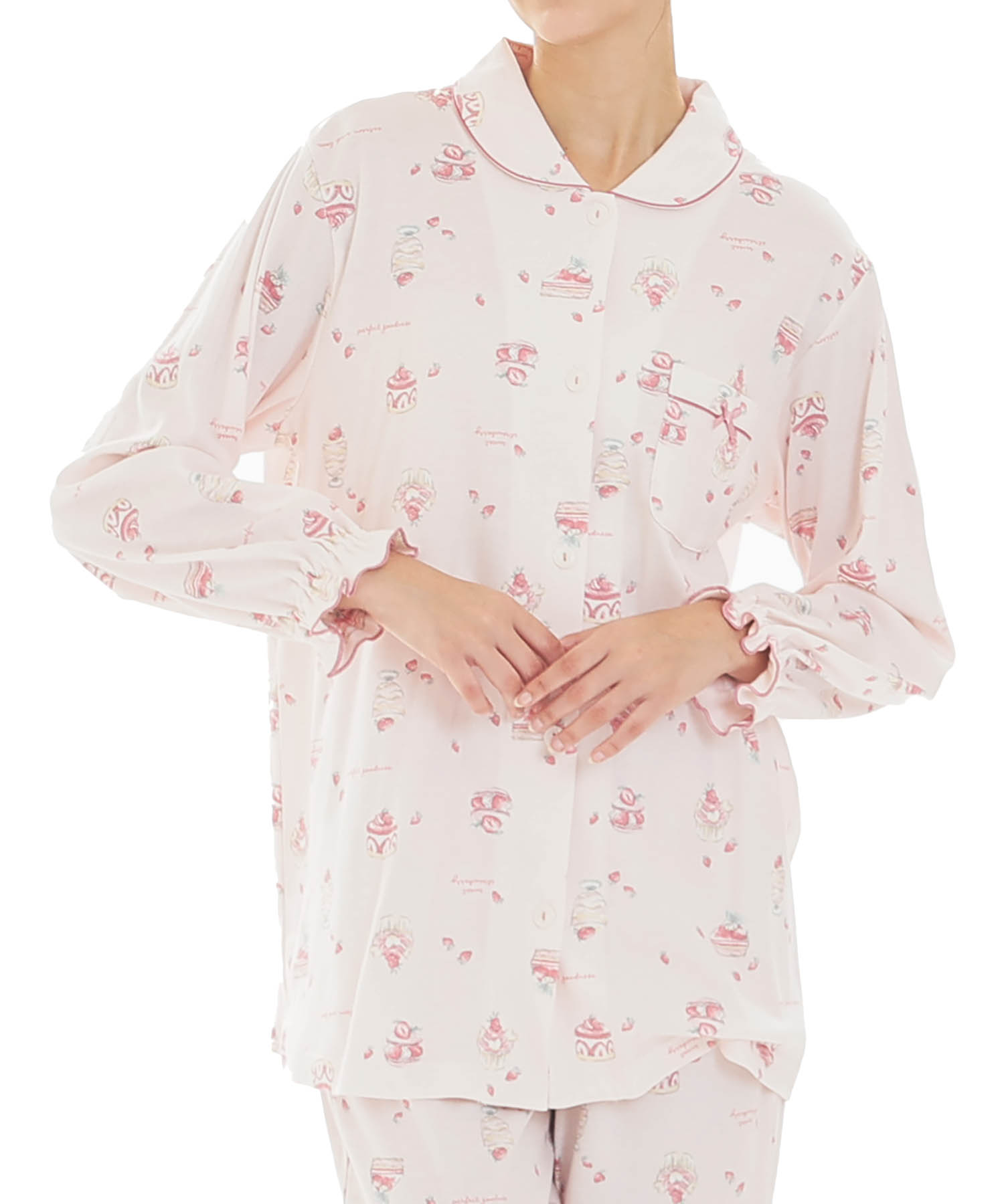 スムーススイーツシャツパジャマ_パジャマ&ルームウェア-セットアップ_ピンク_0