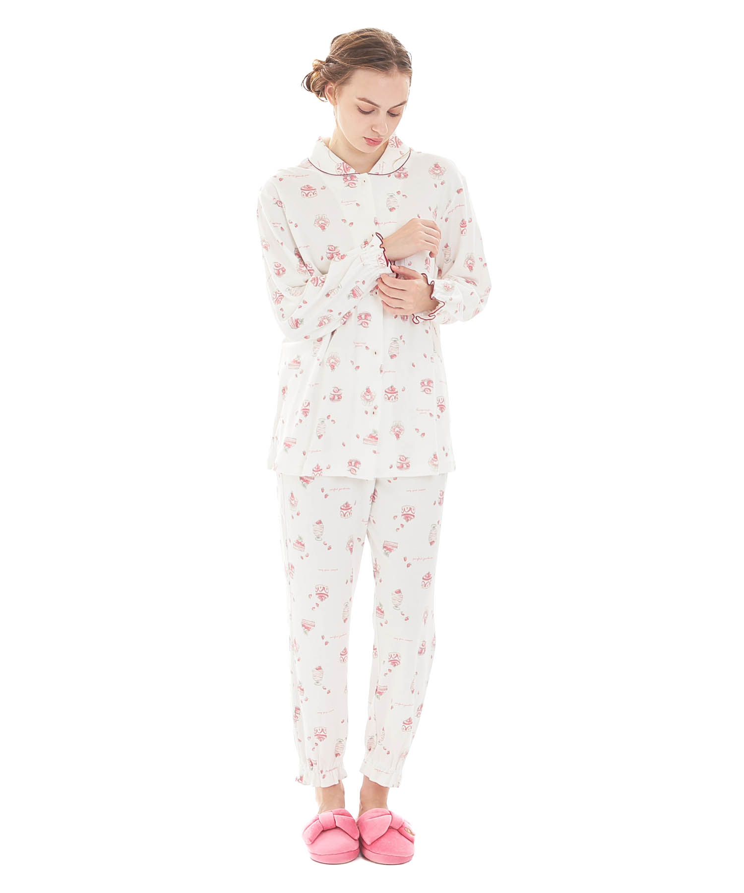 スムーススイーツシャツパジャマ_パジャマ&ルームウェア-セットアップ_ホワイト_2