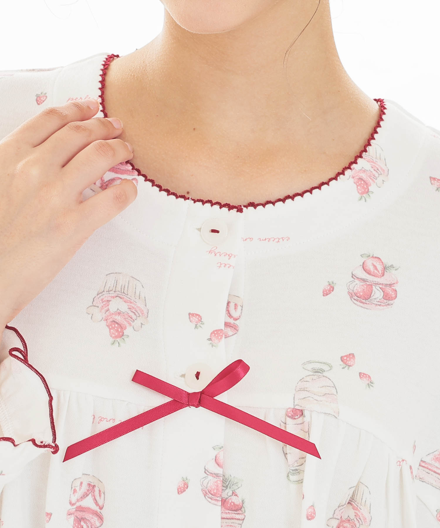 スムーススイーツギャザーパジャマ_パジャマ&ルームウェア-セットアップ_ホワイト_3