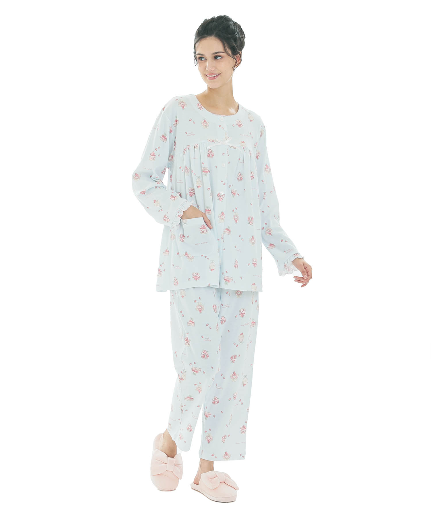 スムーススイーツギャザーパジャマ_パジャマ&ルームウェア-セットアップ_ブルー_2