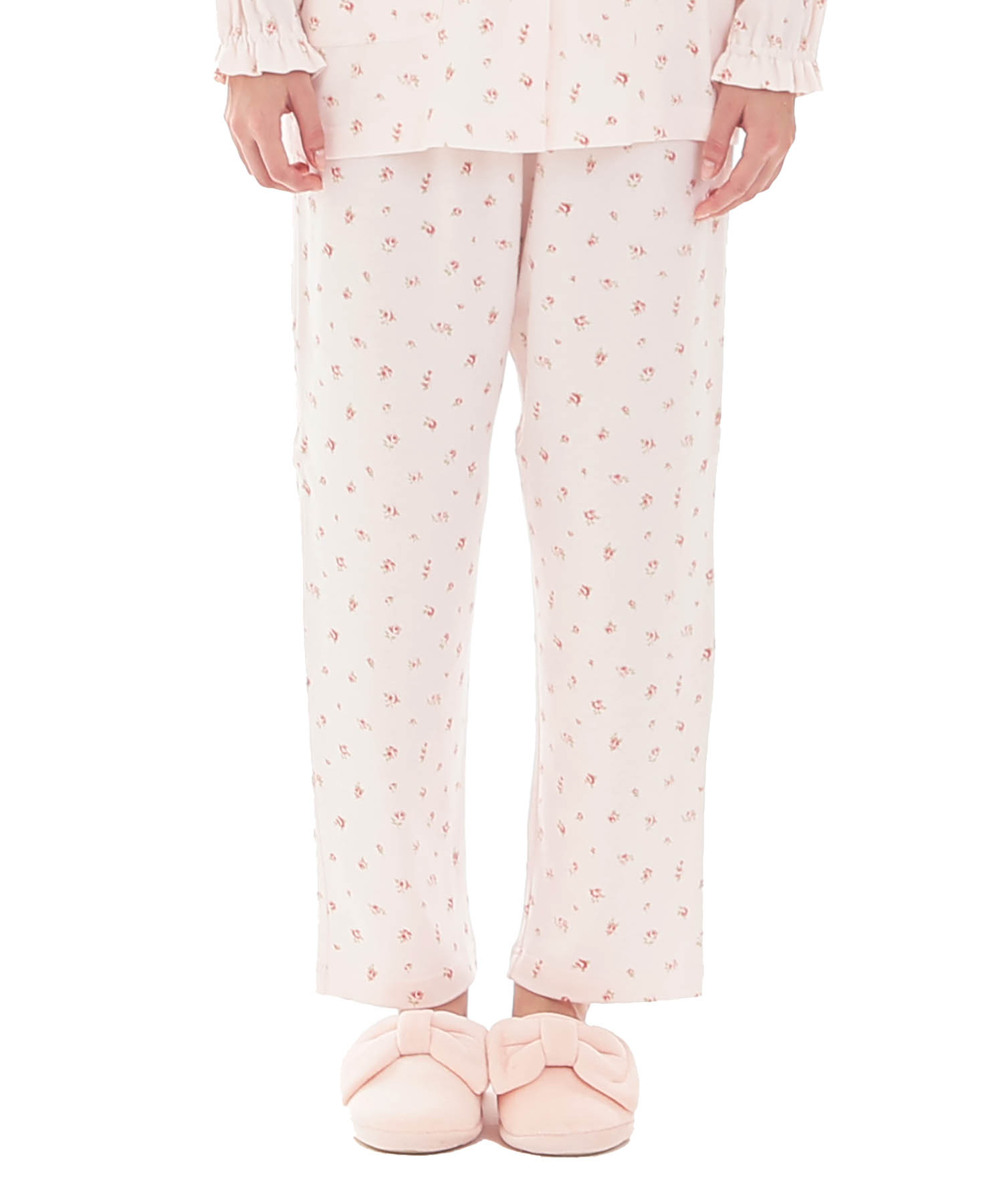 スムース小花ギャザーパジャマ_パジャマ&ルームウェア-セットアップ_ピンク_5