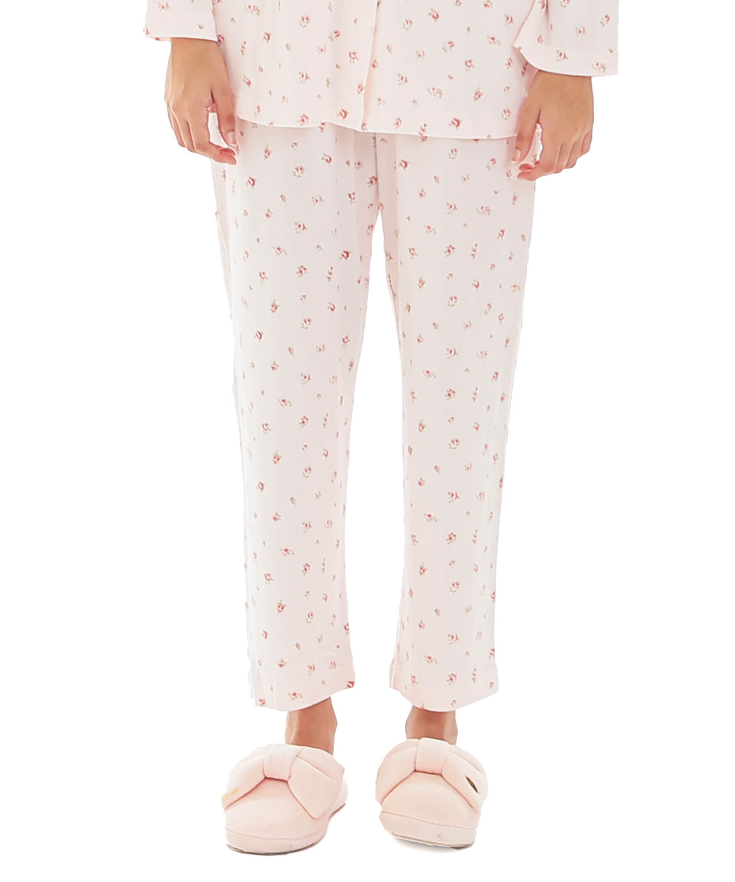 スムース小花シャツパジャマ_パジャマ&ルームウェア-セットアップ_ピンク_5