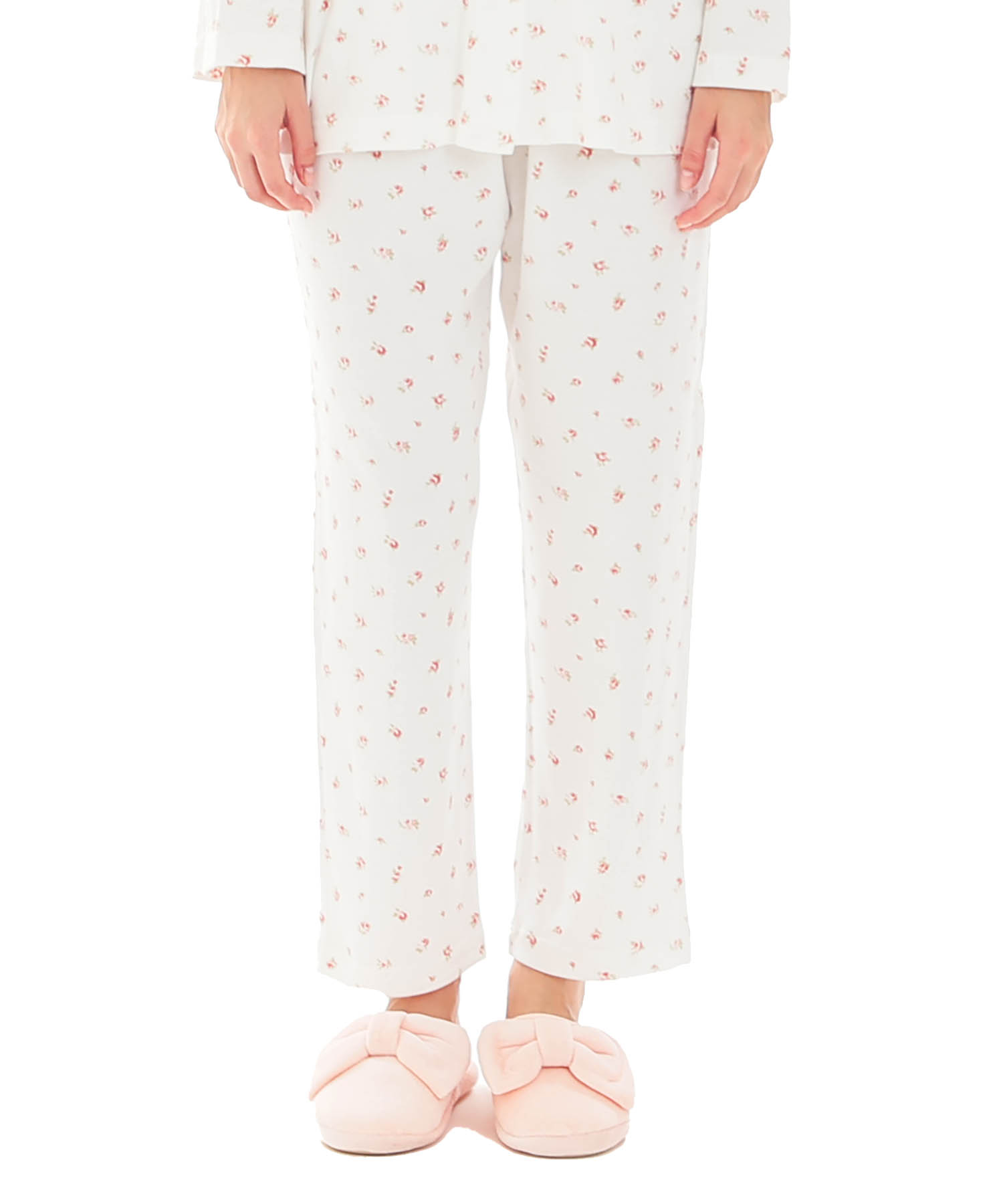 スムース小花シャツパジャマ_パジャマ&ルームウェア-セットアップ_ホワイト_5