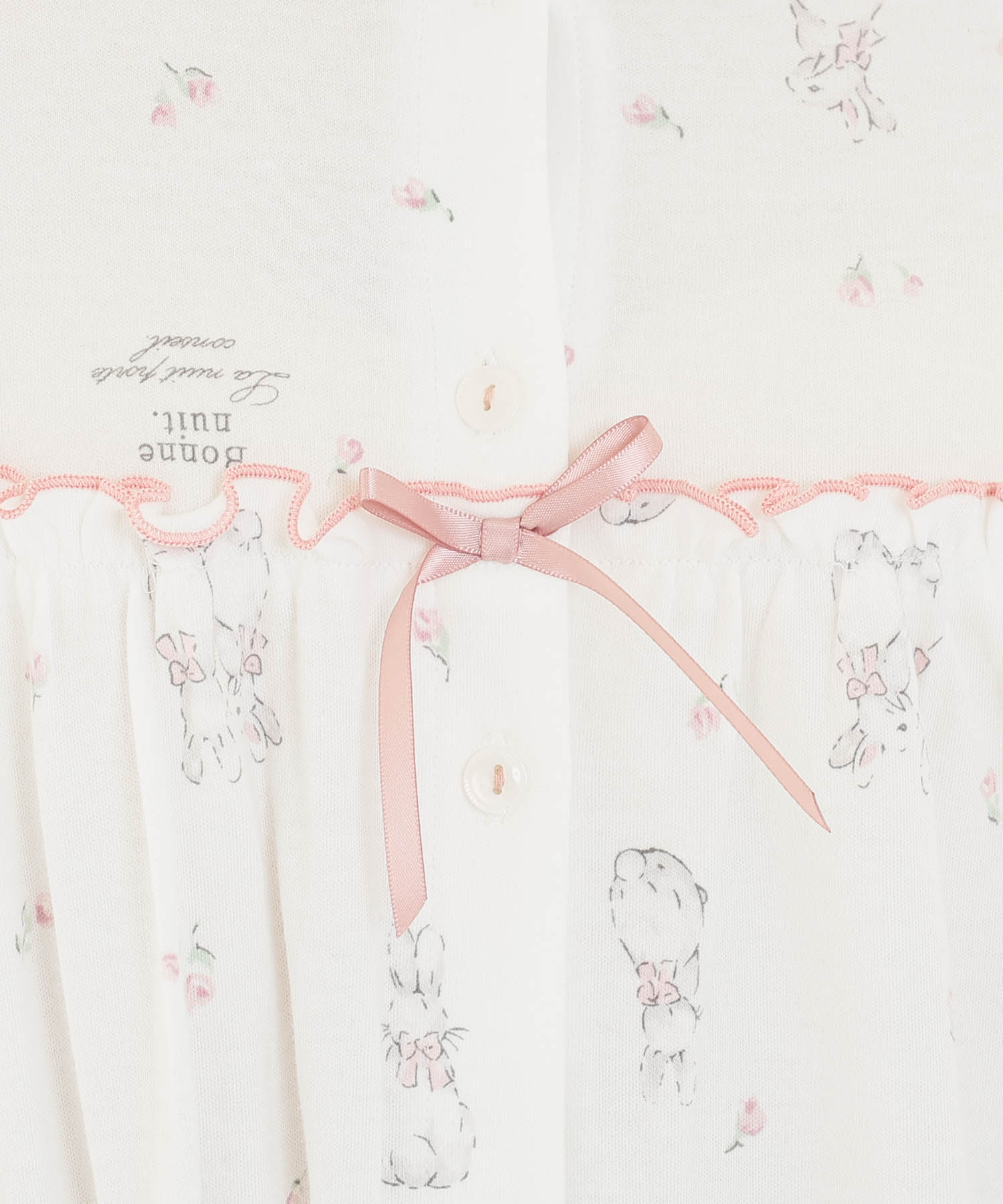 スムースうさぎローズフェミニンパジャマ_パジャマ&ルームウェア-セットアップ_ホワイト_4