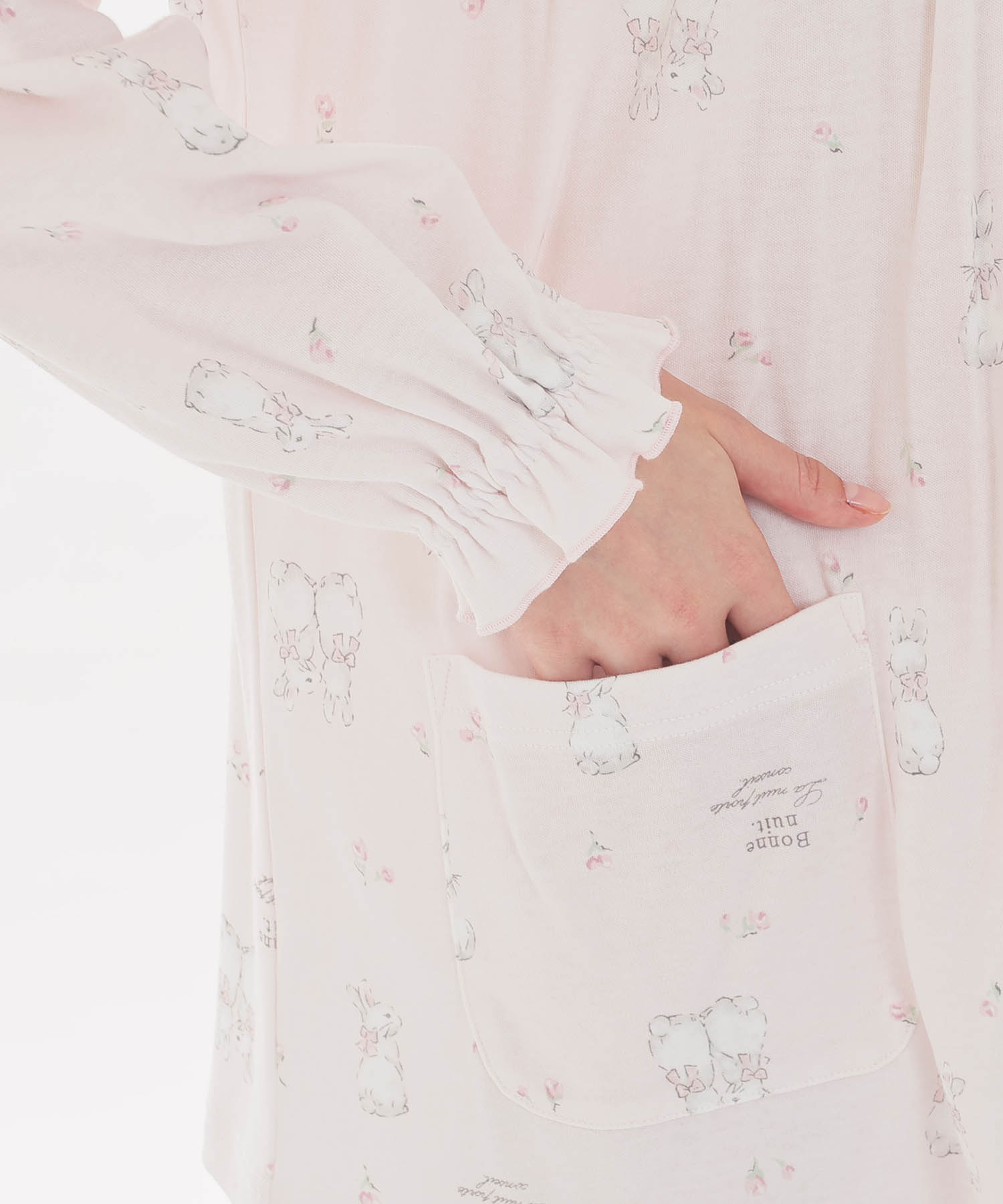 スムースうさぎローズフェミニンパジャマ_パジャマ&ルームウェア-セットアップ_ピンク_5