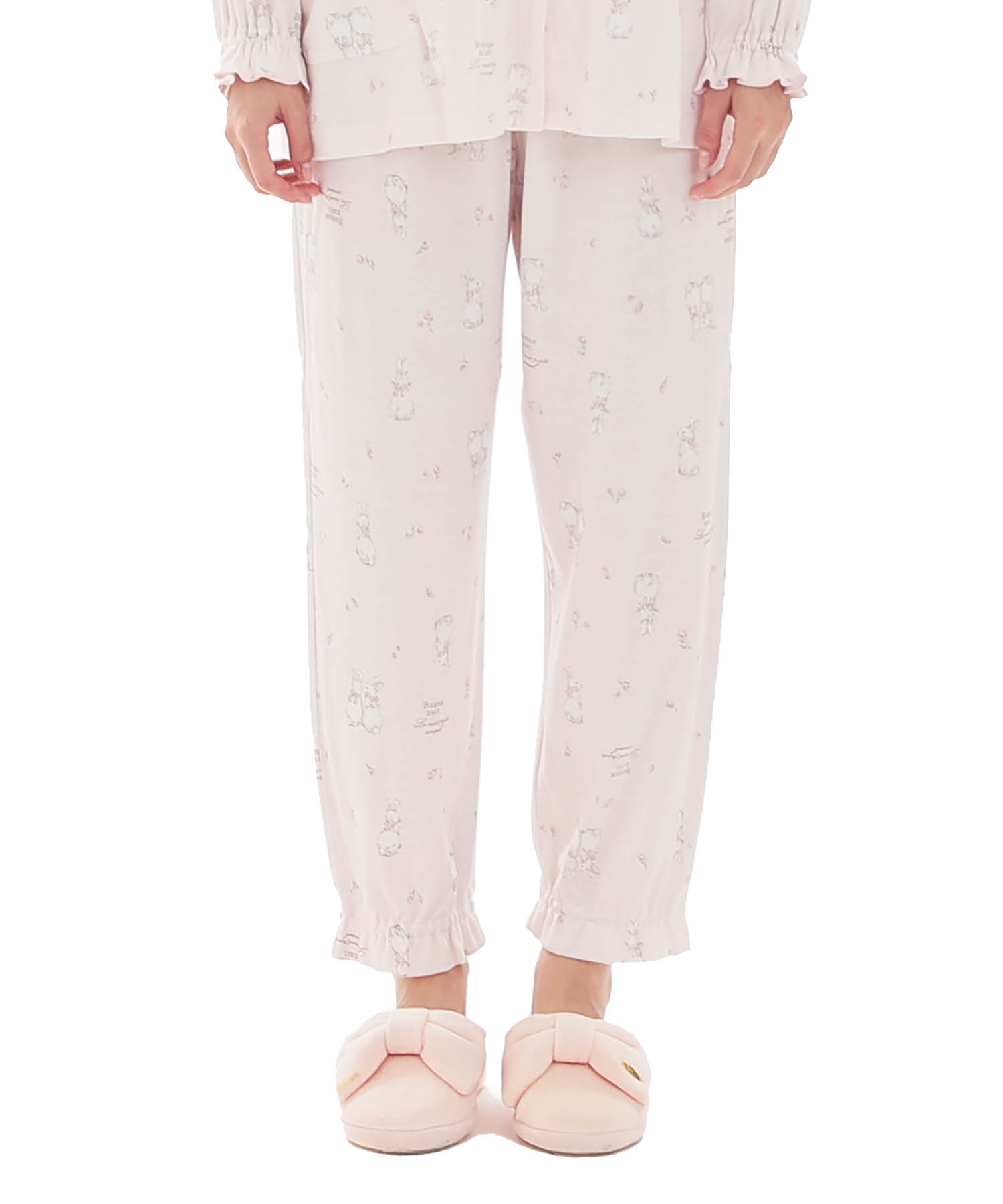 スムースうさぎローズフェミニンパジャマ_パジャマ&ルームウェア-セットアップ_ピンク_6